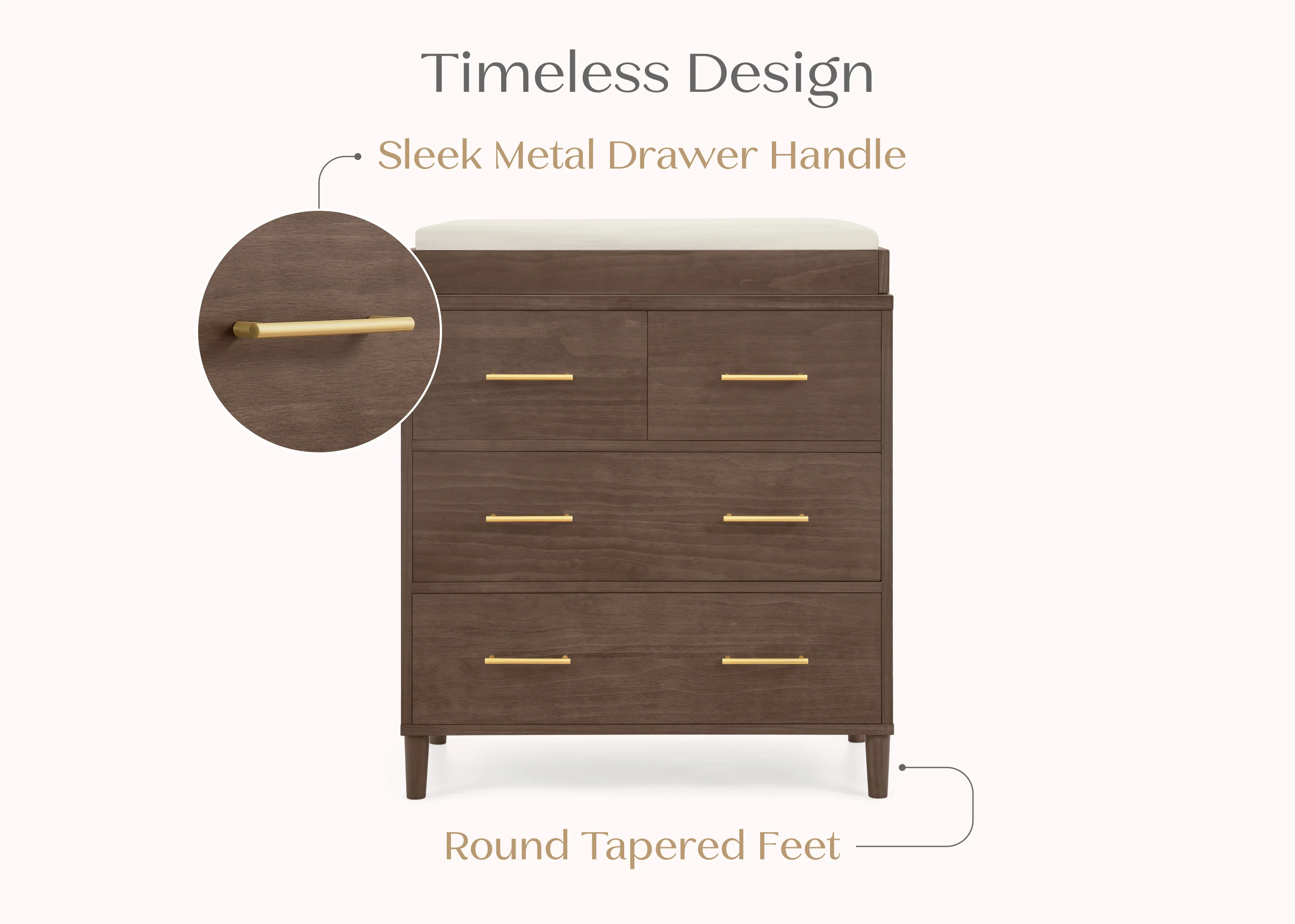 Classic 4 Drawer Dresser with Changing Top and Interlocking Drawers - Image 42