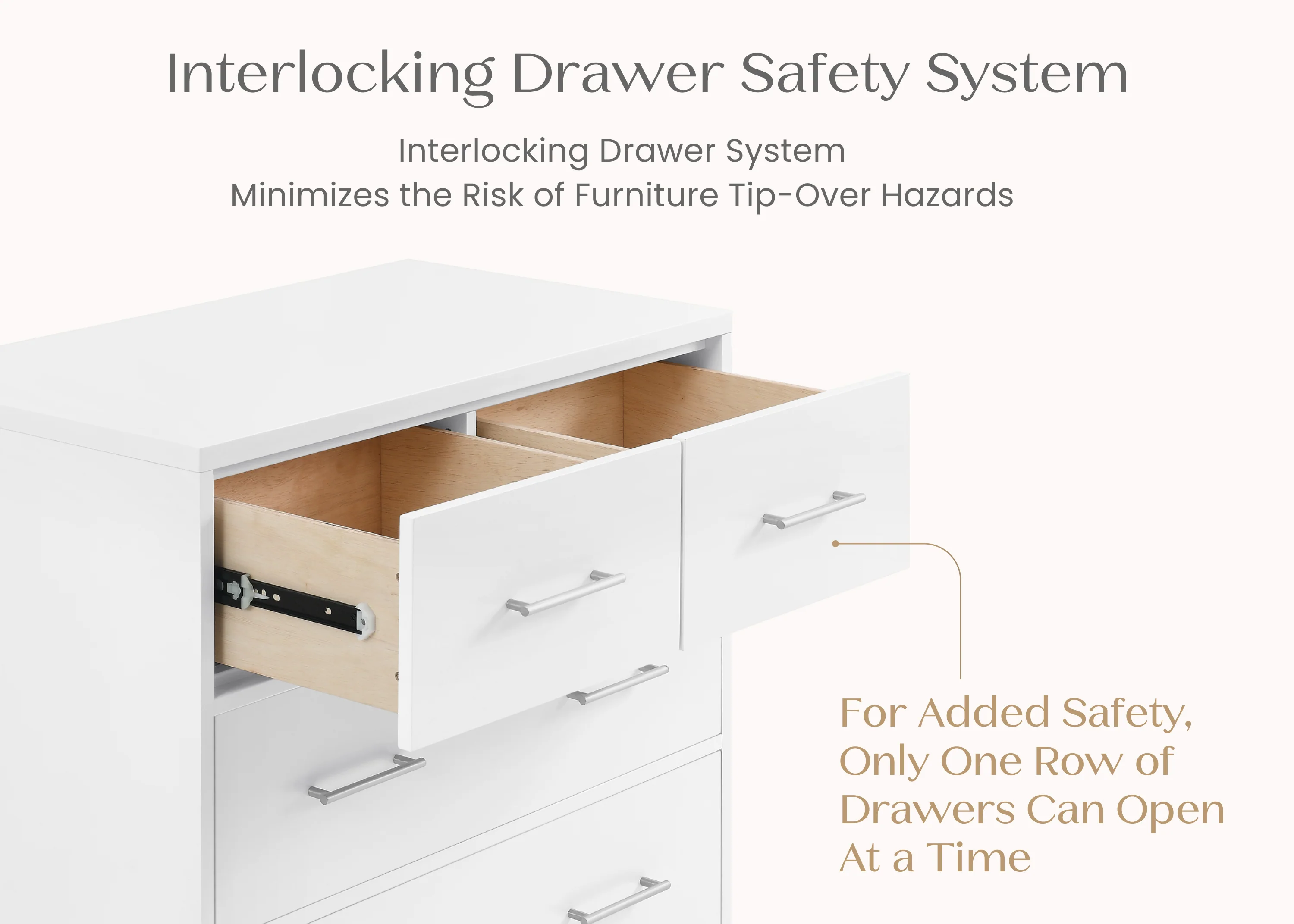 Classic 4 Drawer Dresser with Changing Top and Interlocking Drawers - Image 6