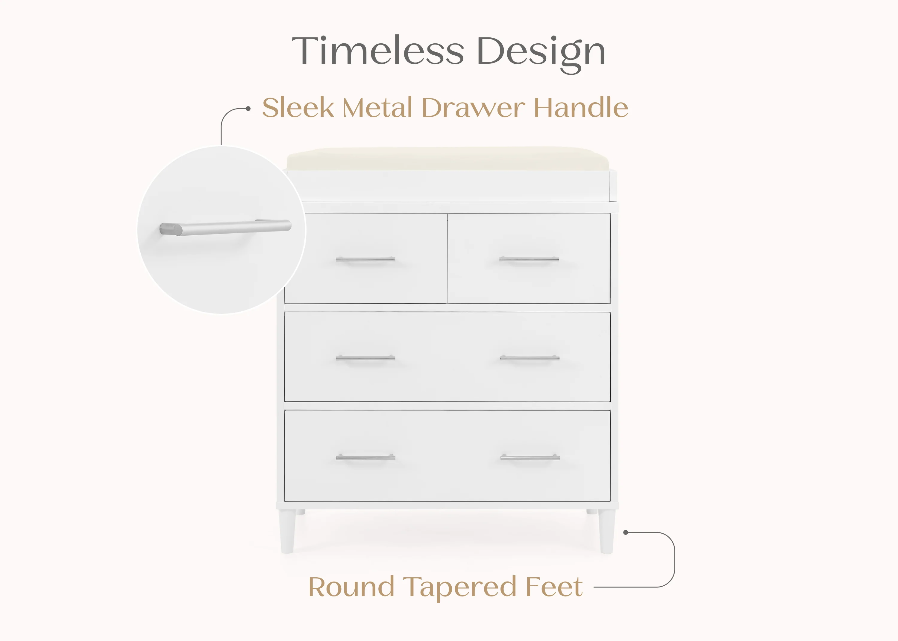 Classic 4 Drawer Dresser with Changing Top and Interlocking Drawers - Image 8