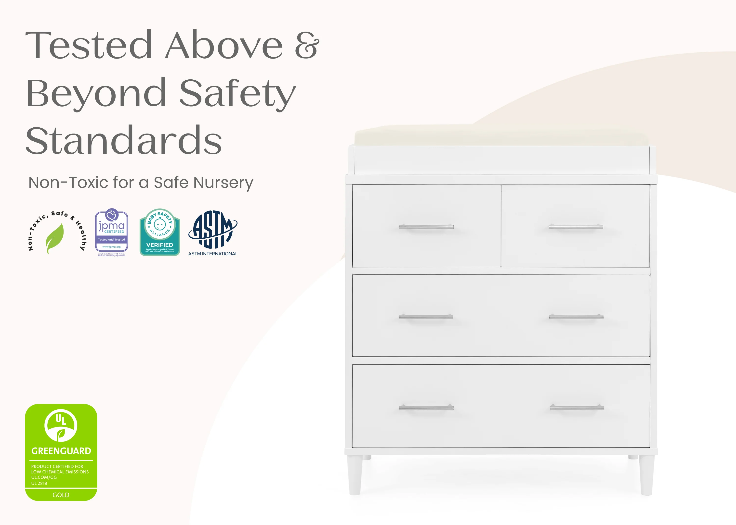 Classic 4 Drawer Dresser with Changing Top and Interlocking Drawers - Image 9