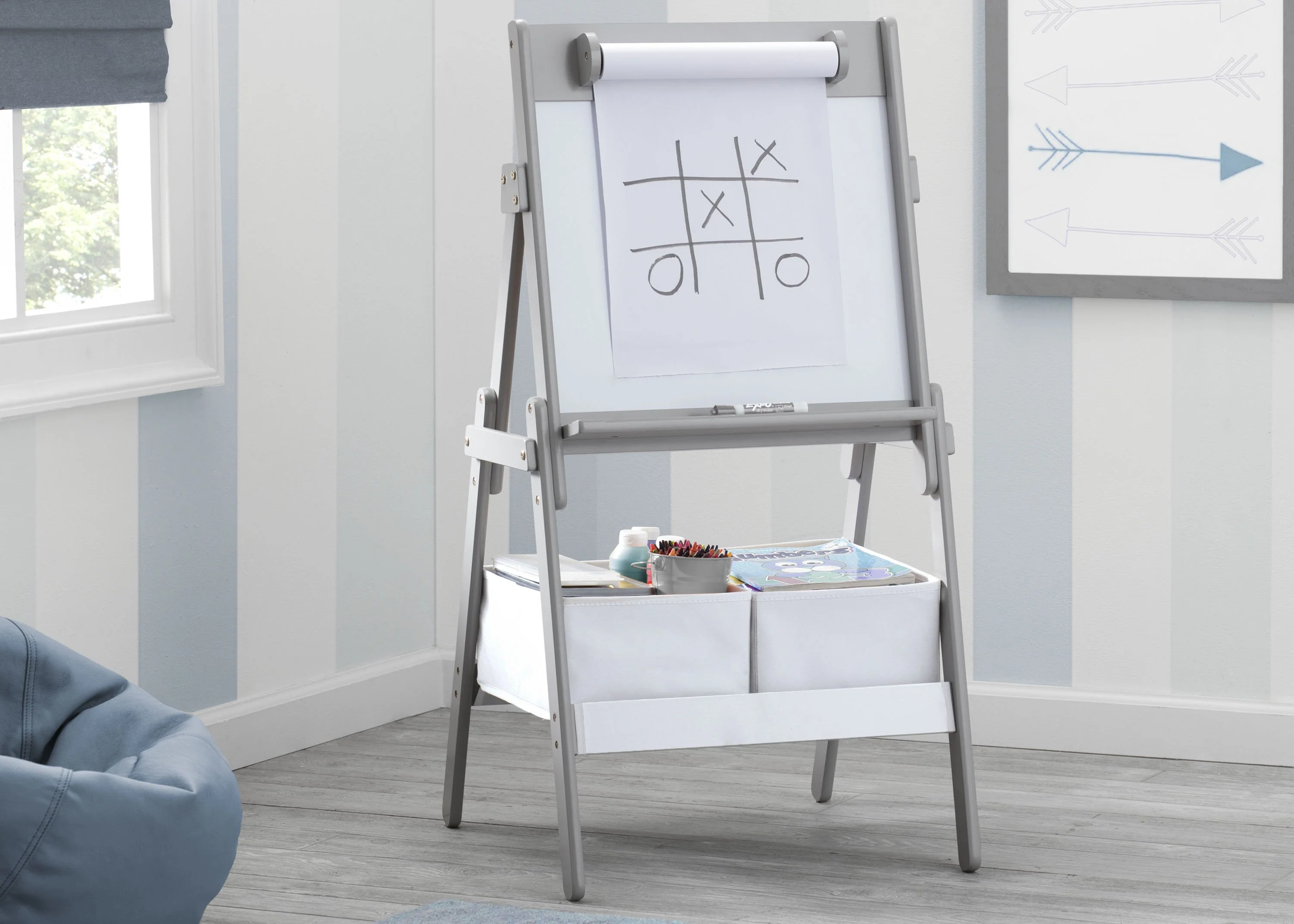 Classic Kids Whiteboard/Dry Erase Easel with Paper Roll and Storage - Image 2
