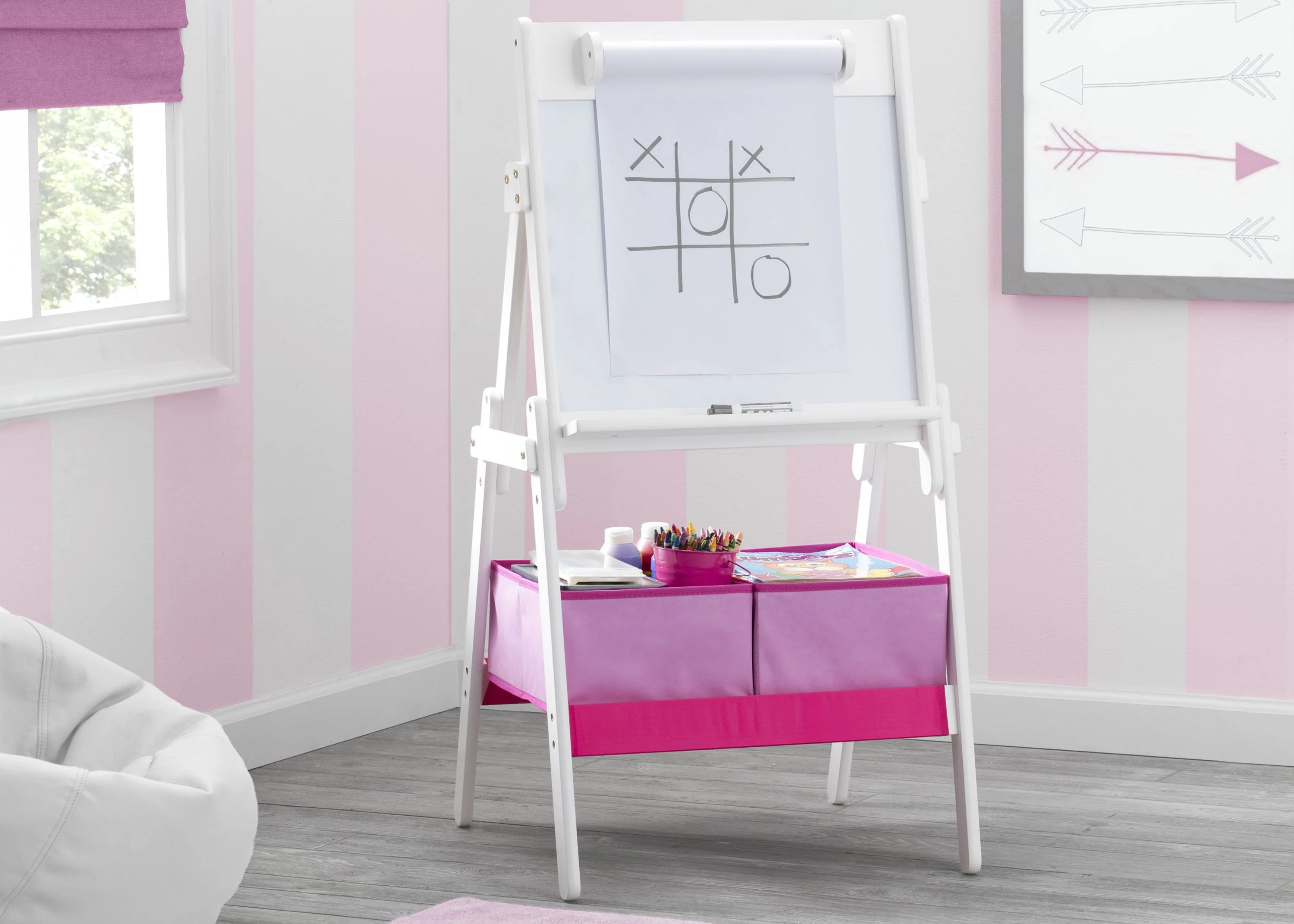 Classic Kids Whiteboard/Dry Erase Easel with Paper Roll and Storage - Image 4