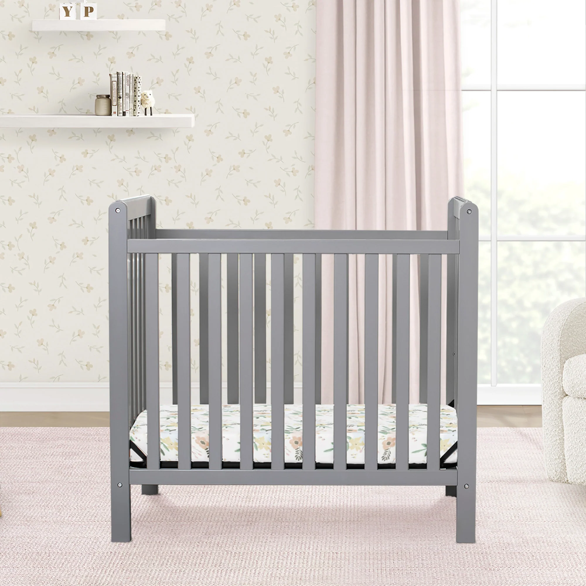 Classic Mini Crib with 2.75-inch Mattress - Convertible to Twin Bed - Image 34