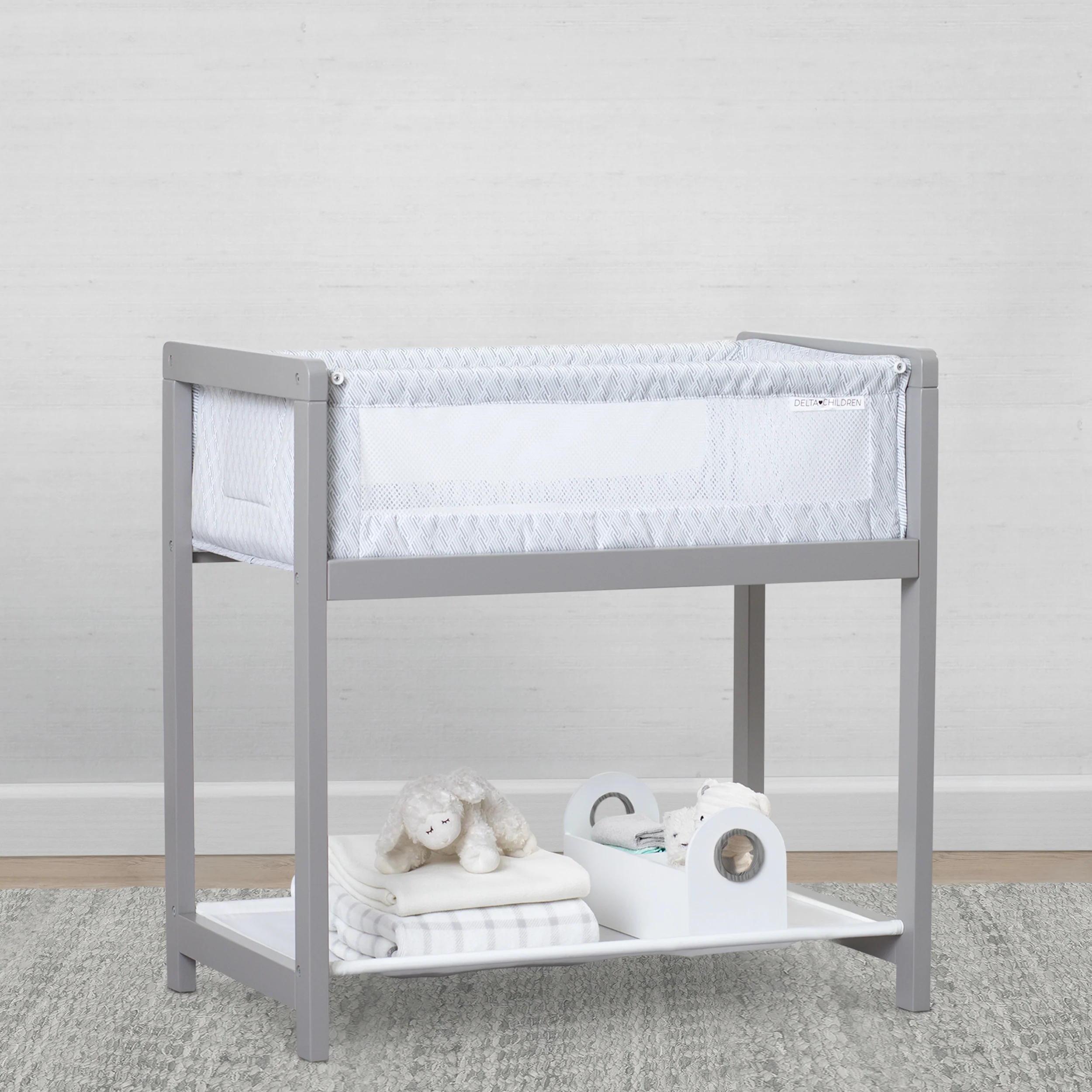 Classic Wood Bedside Bassinet Sleeper - Portable Crib with High-End Wood Frame - Image 11
