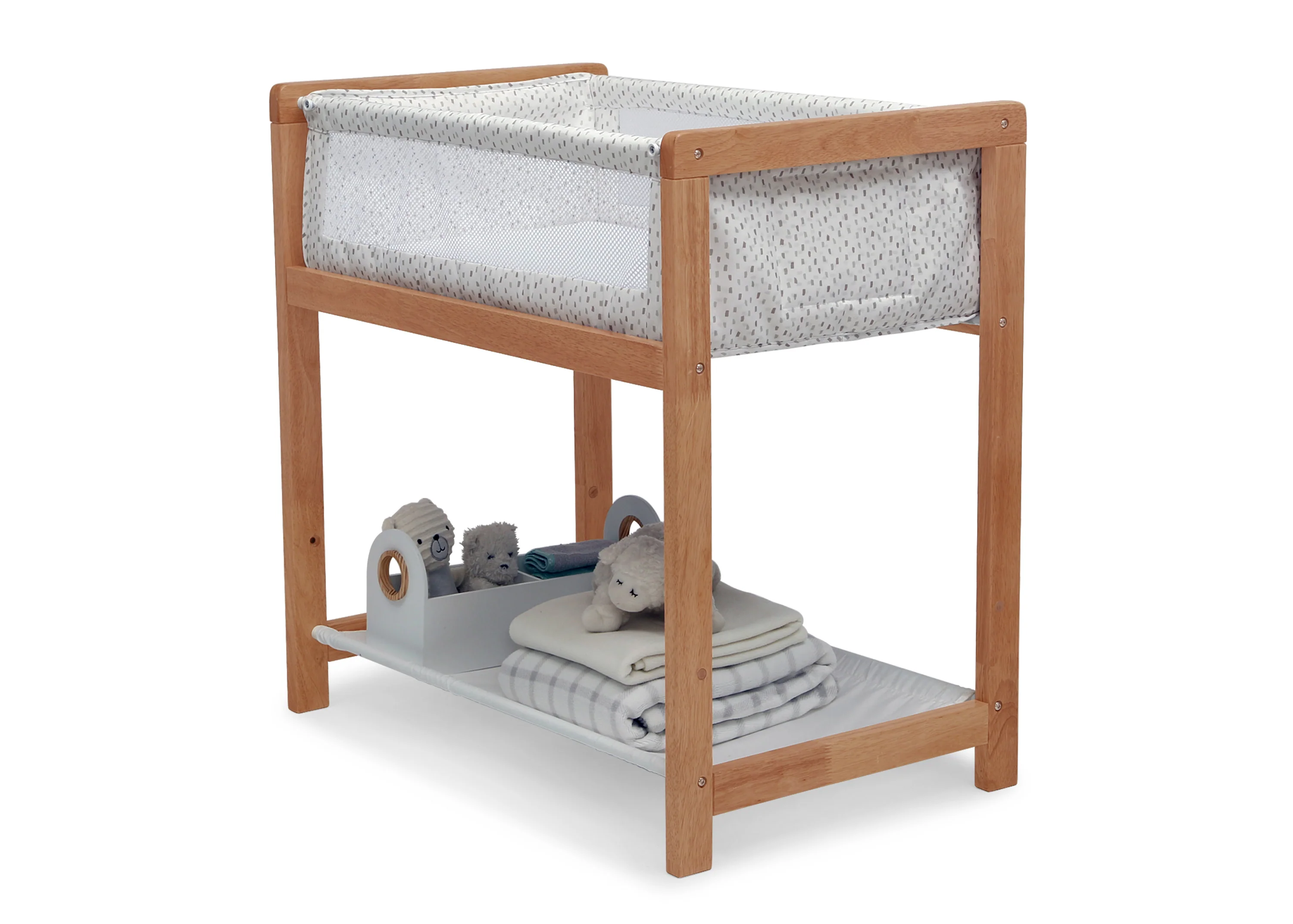 Classic Wood Bedside Bassinet Sleeper - Portable Crib with High-End Wood Frame - Image 7