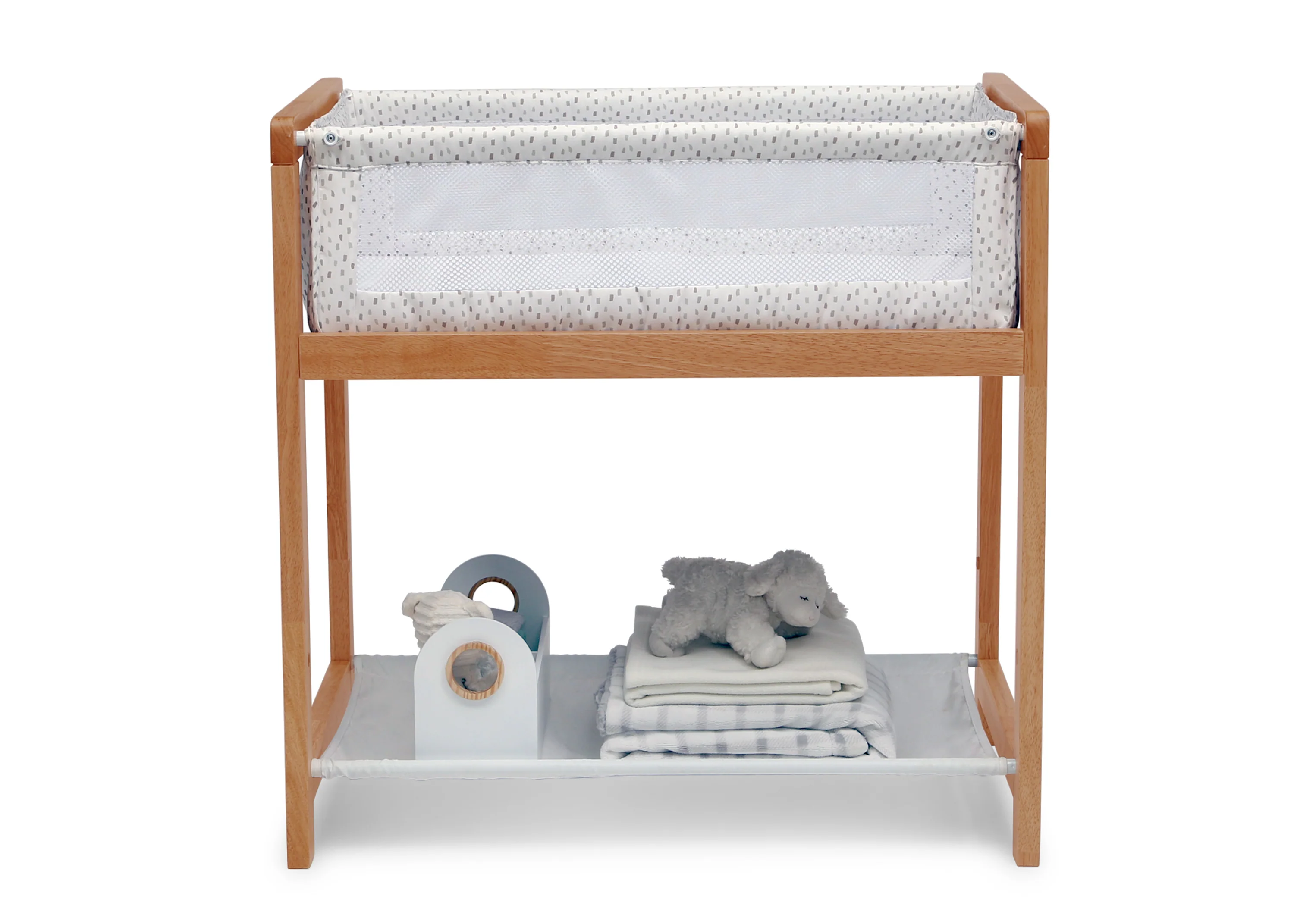 Classic Wood Bedside Bassinet Sleeper - Portable Crib with High-End Wood Frame - Image 8