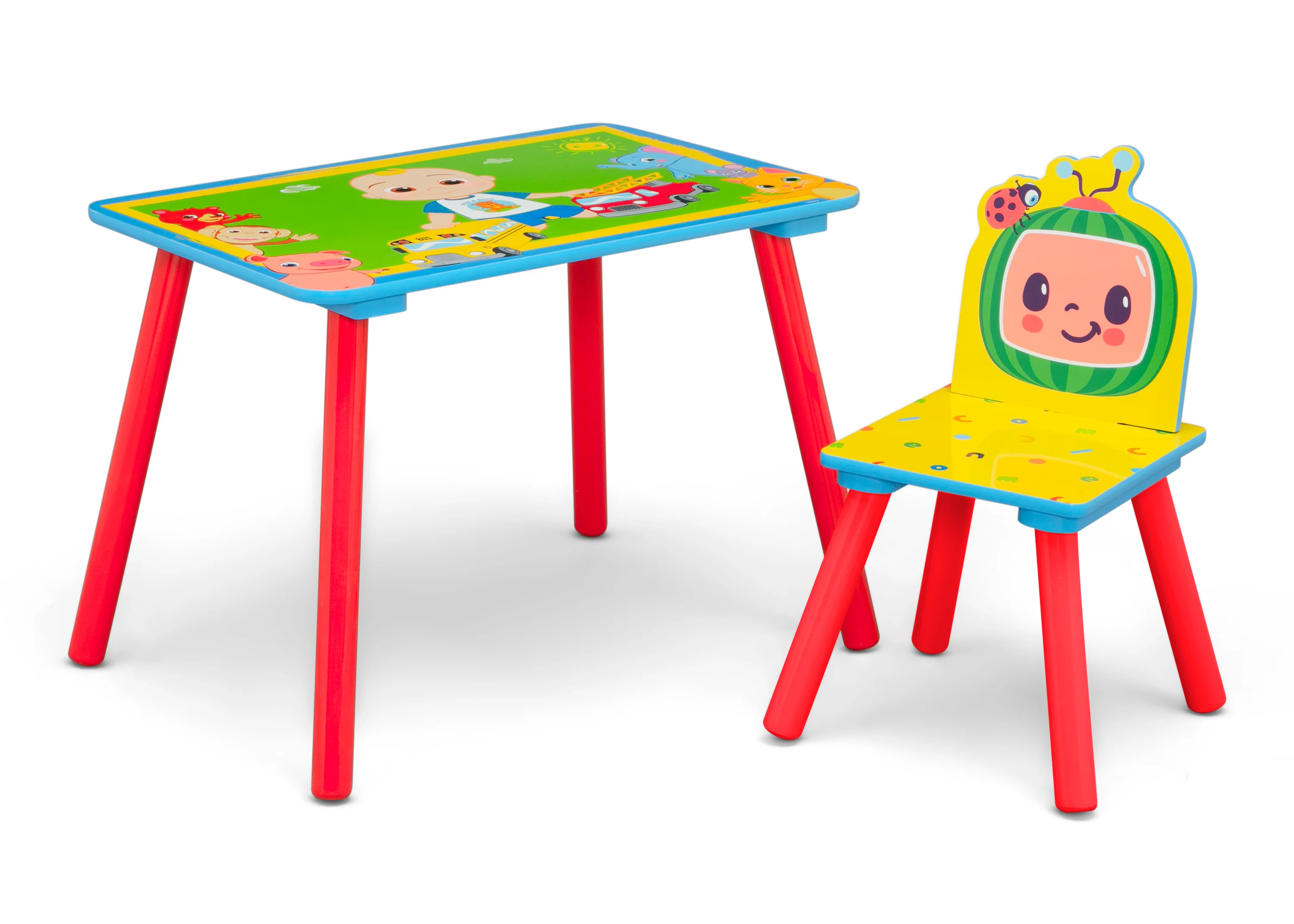 CoComelon 4-Piece Toddler Room-in-a-Box Set – Includes Sleep and Play Toddler Bed, Table, 1 Chair and Toy Box - Image 6