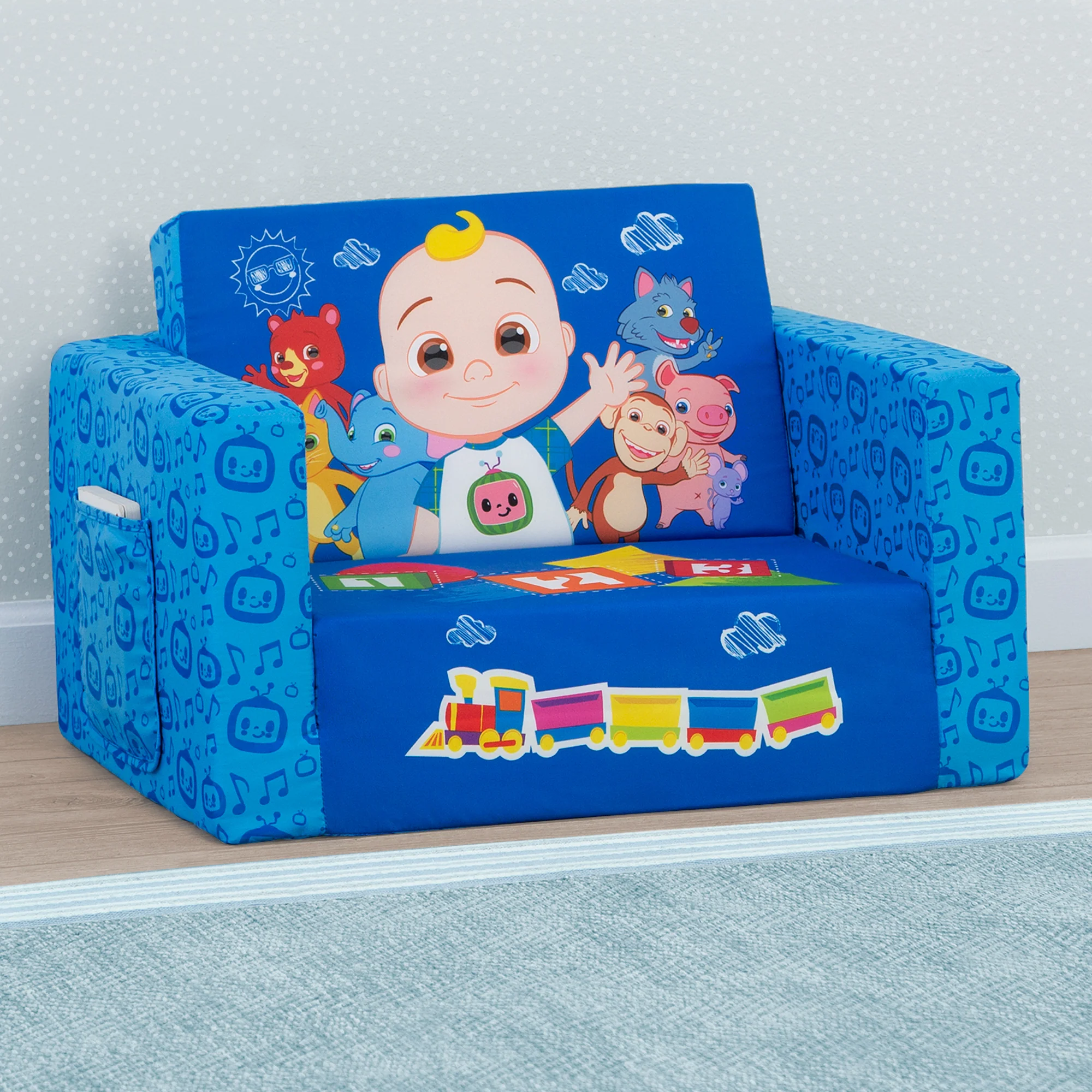 CoComelon Cozee Flip-Out Chair - 2-in-1 Convertible Sofa to Lounger for Kids - Image 6