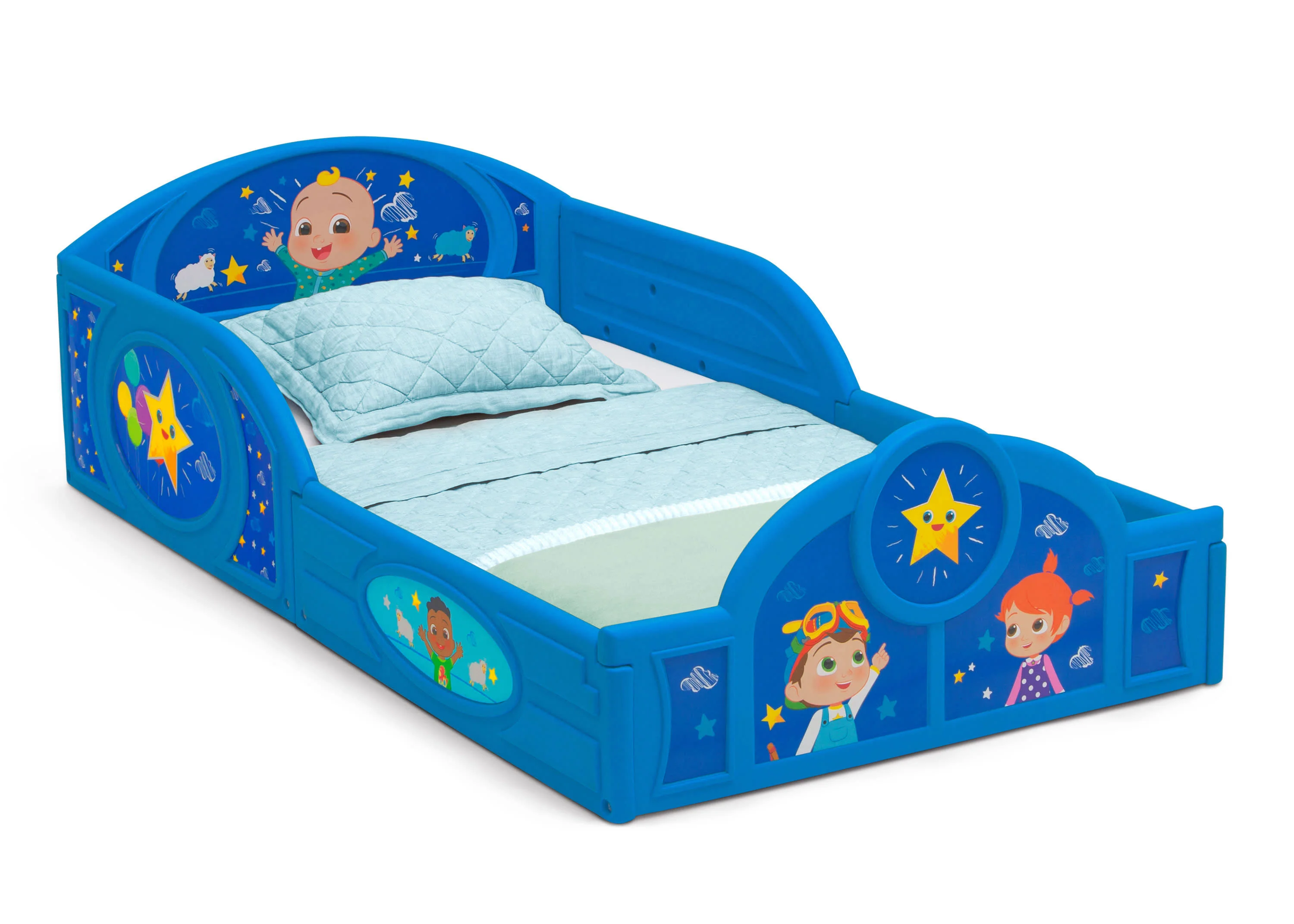 CoComelon Sleep and Play Toddler Bed with Built-In Guardrails - Image 2