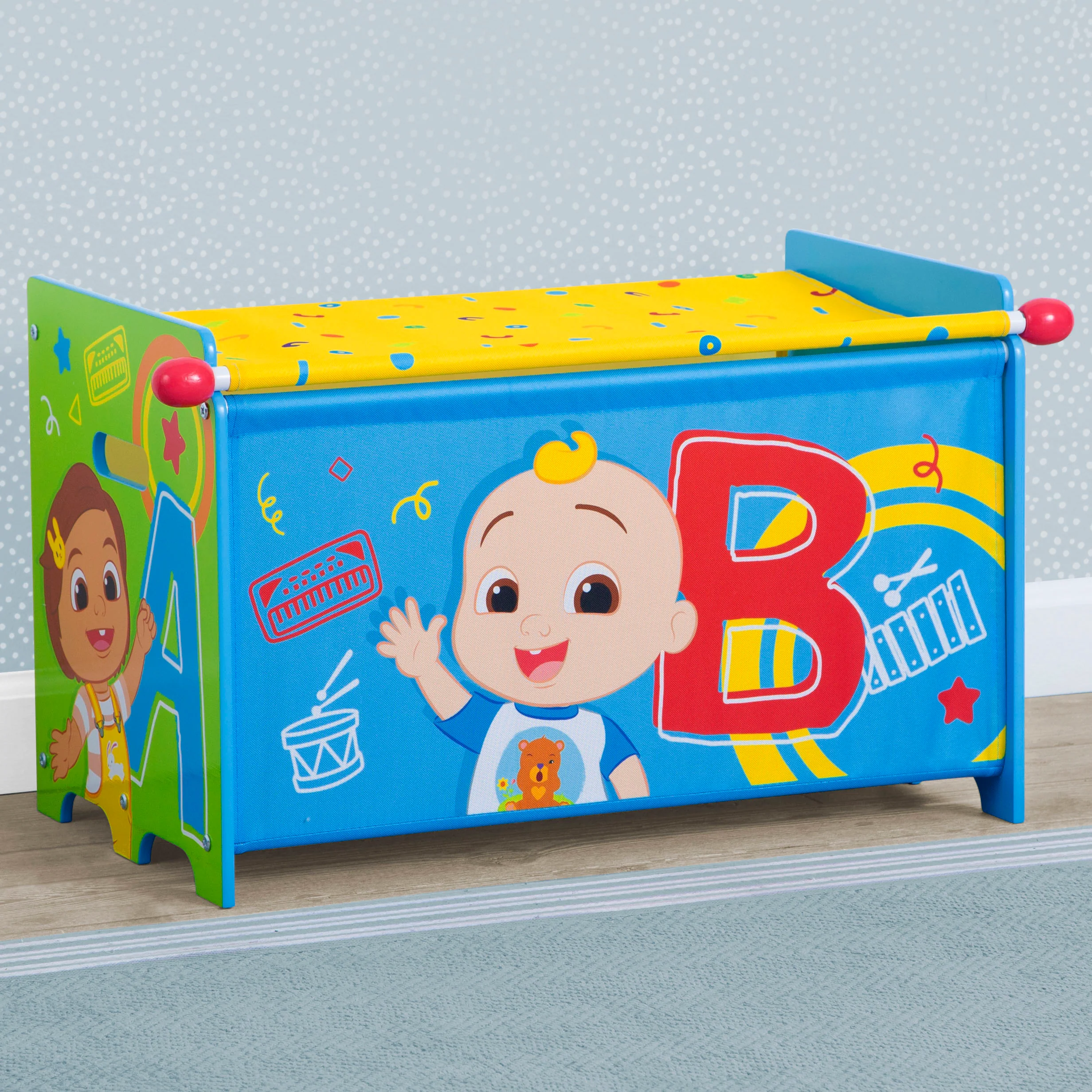 CoComelon Toy Box with Retractable Fabric Top - Image 4