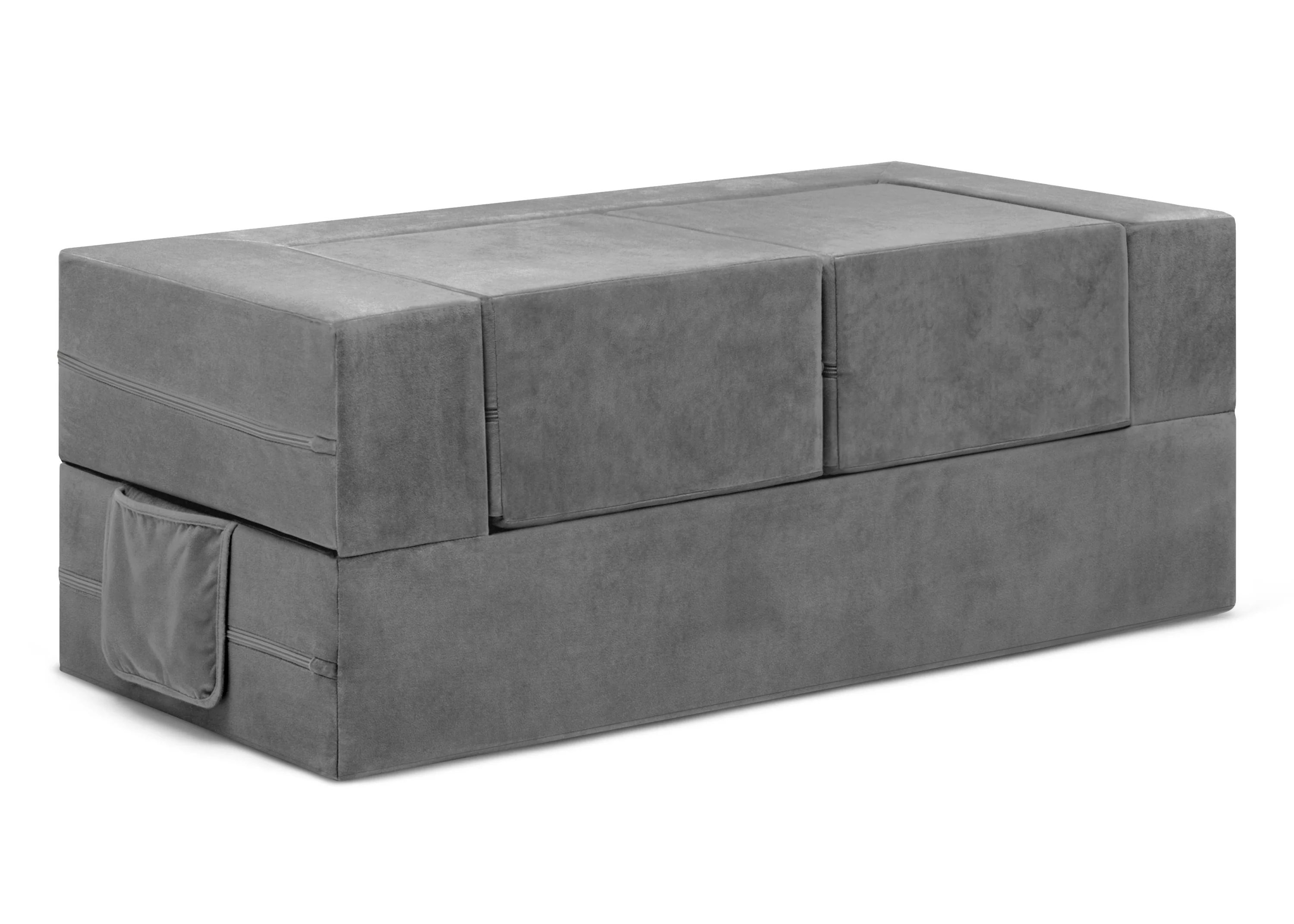 Convertible Sofa and Play Set for Kids and Toddlers Modular Foam Couch and Flip Out Lounger with 2 Ottomans - Image 8