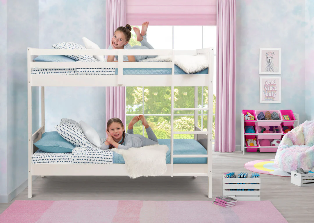 Convertible Twin Bunk Bed with Ladder and Guardrails - Image 2