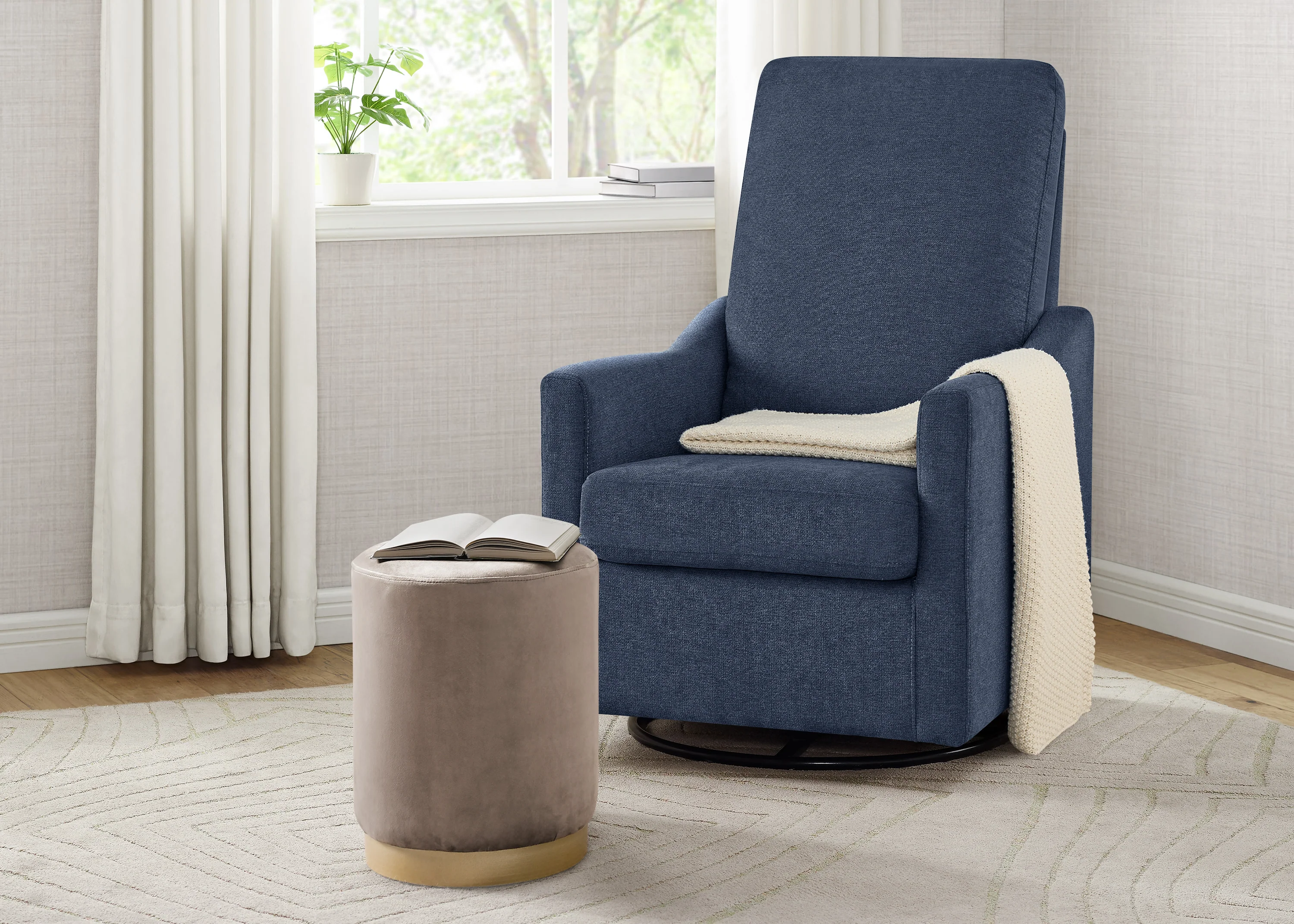 Andie Nursery Glider Swivel Chair with LiveSmart Fabric - Image 11