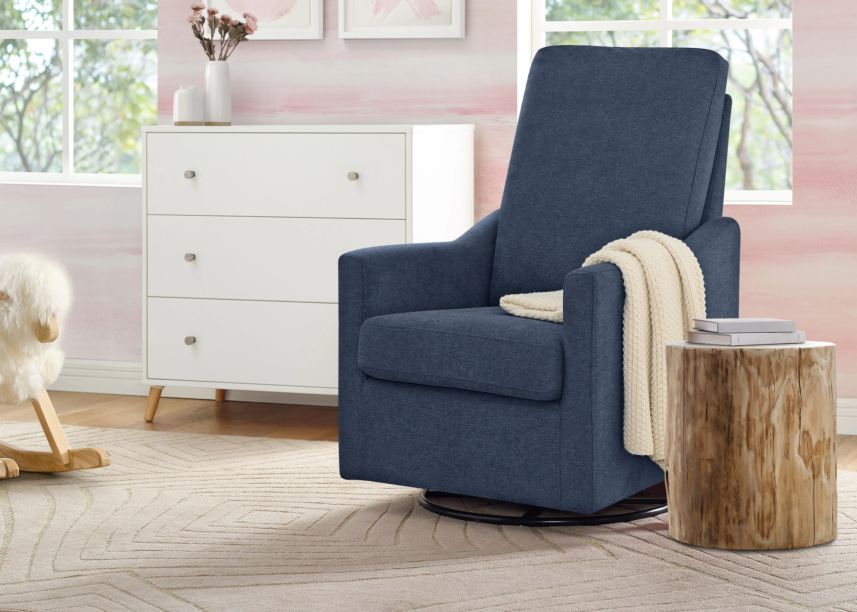 Andie Nursery Glider Swivel Chair with LiveSmart Fabric - Image 12