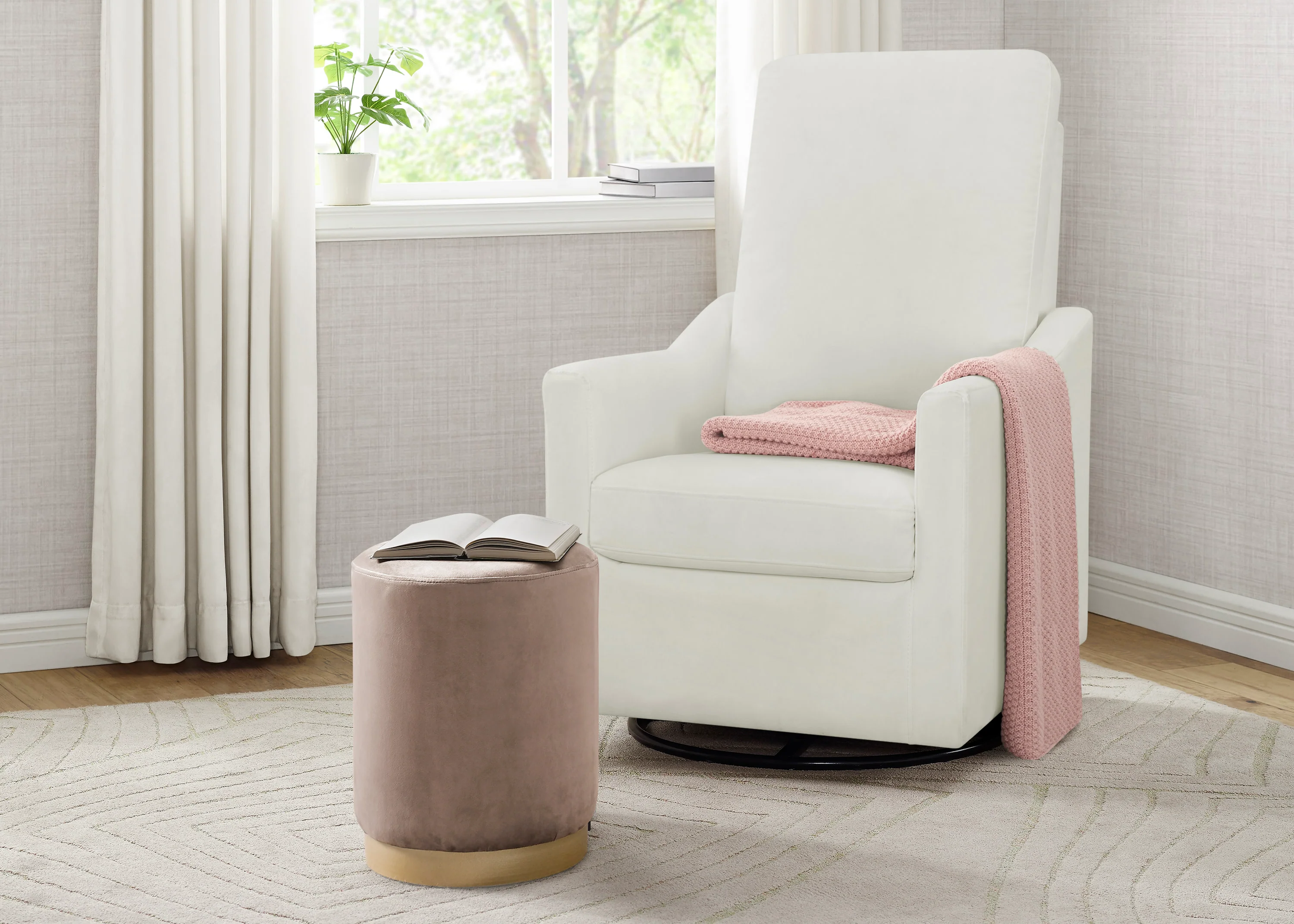 Andie Nursery Glider Swivel Chair with LiveSmart Fabric - Image 16
