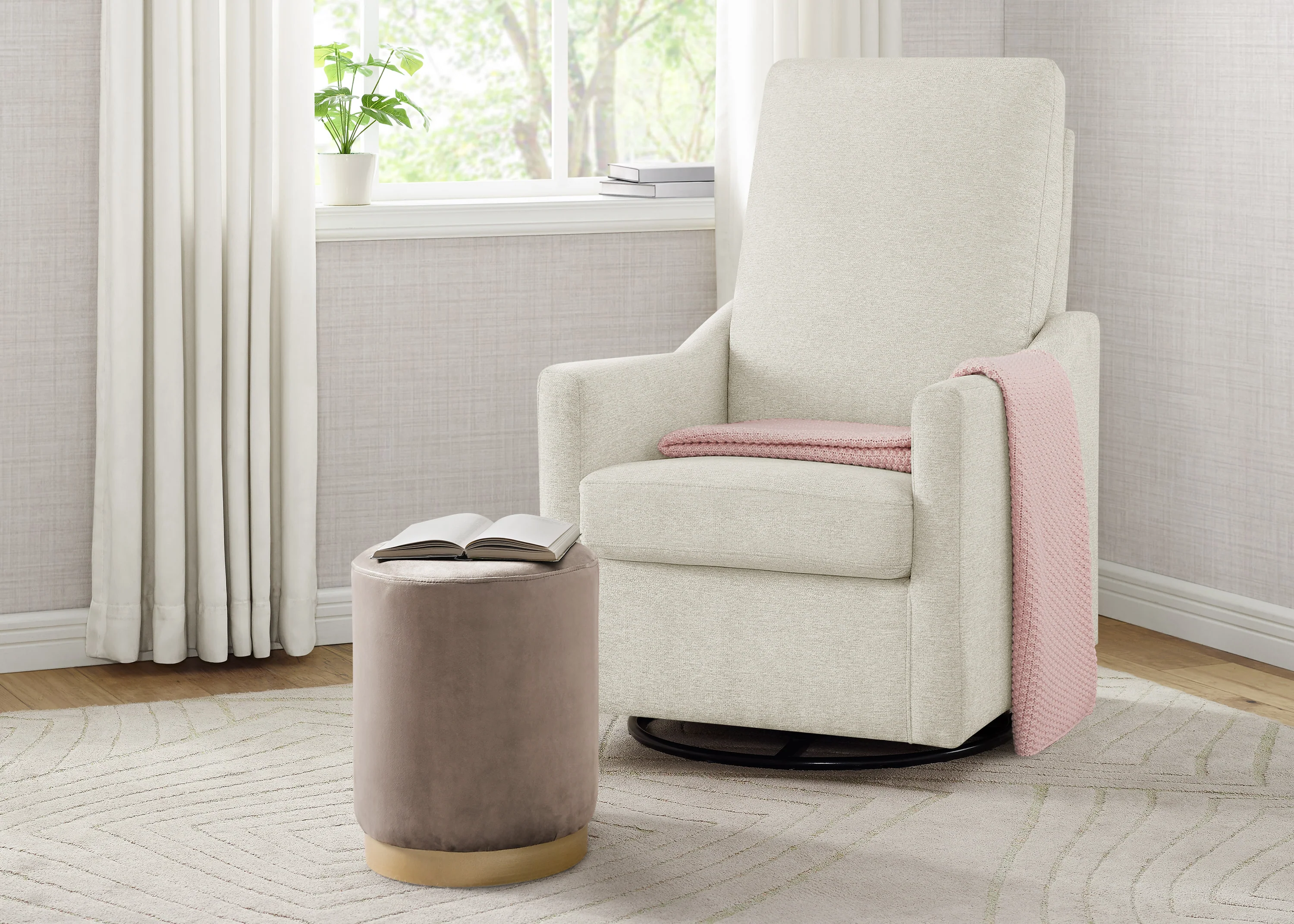 Andie Nursery Glider Swivel Chair with LiveSmart Fabric - Image 17