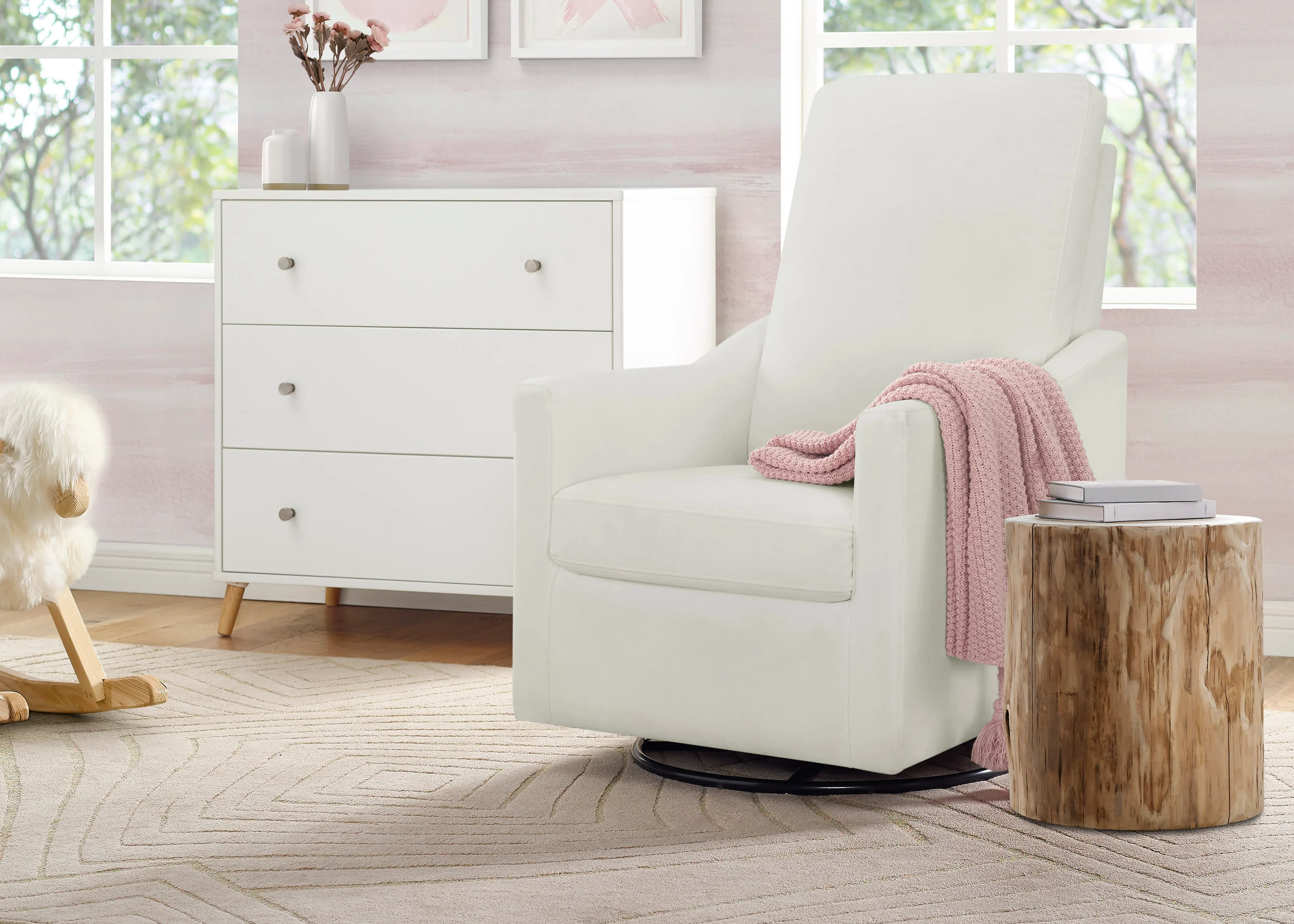 Andie Nursery Glider Swivel Chair with LiveSmart Fabric - Image 18