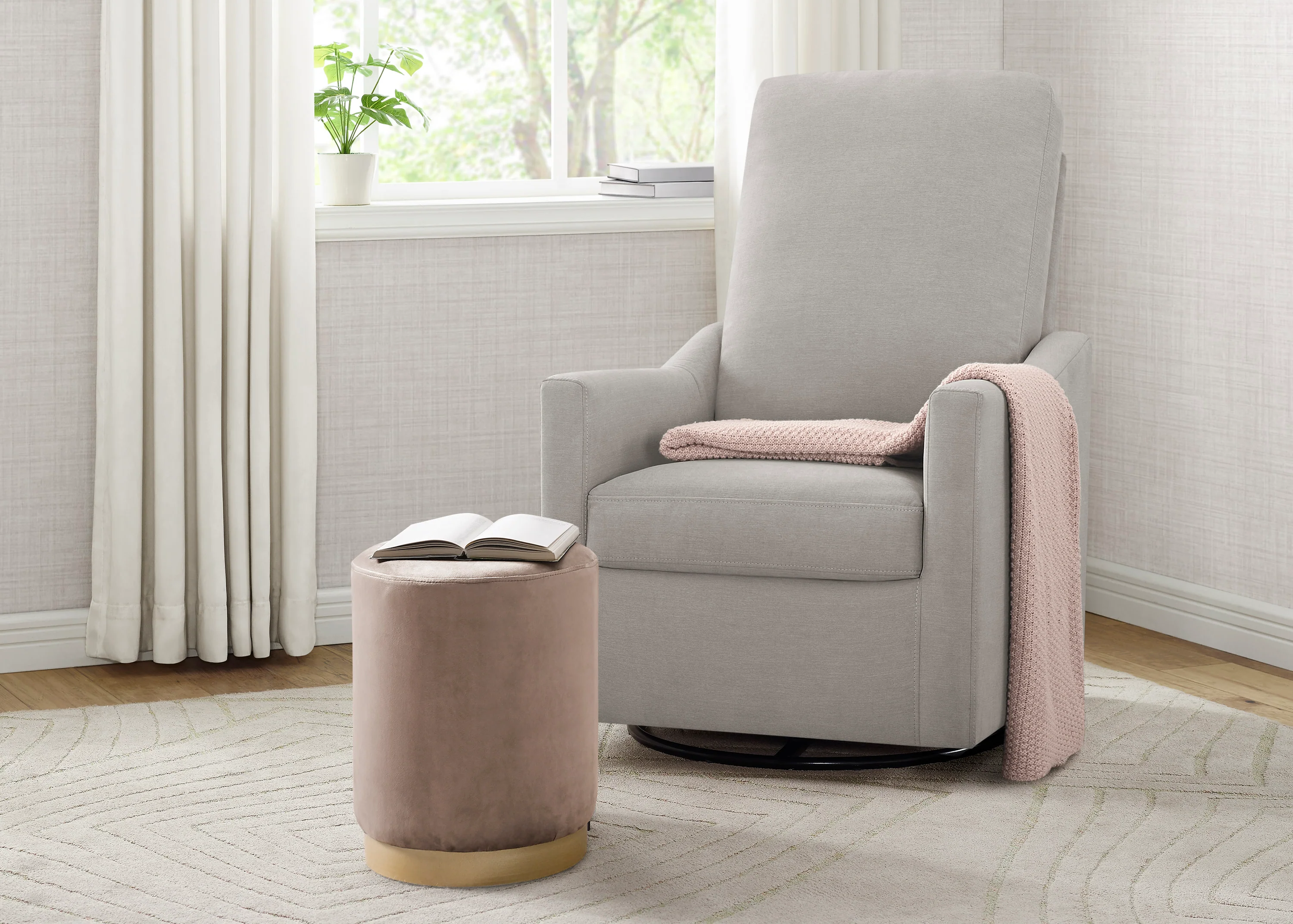 Andie Nursery Glider Swivel Chair with LiveSmart Fabric - Image 23