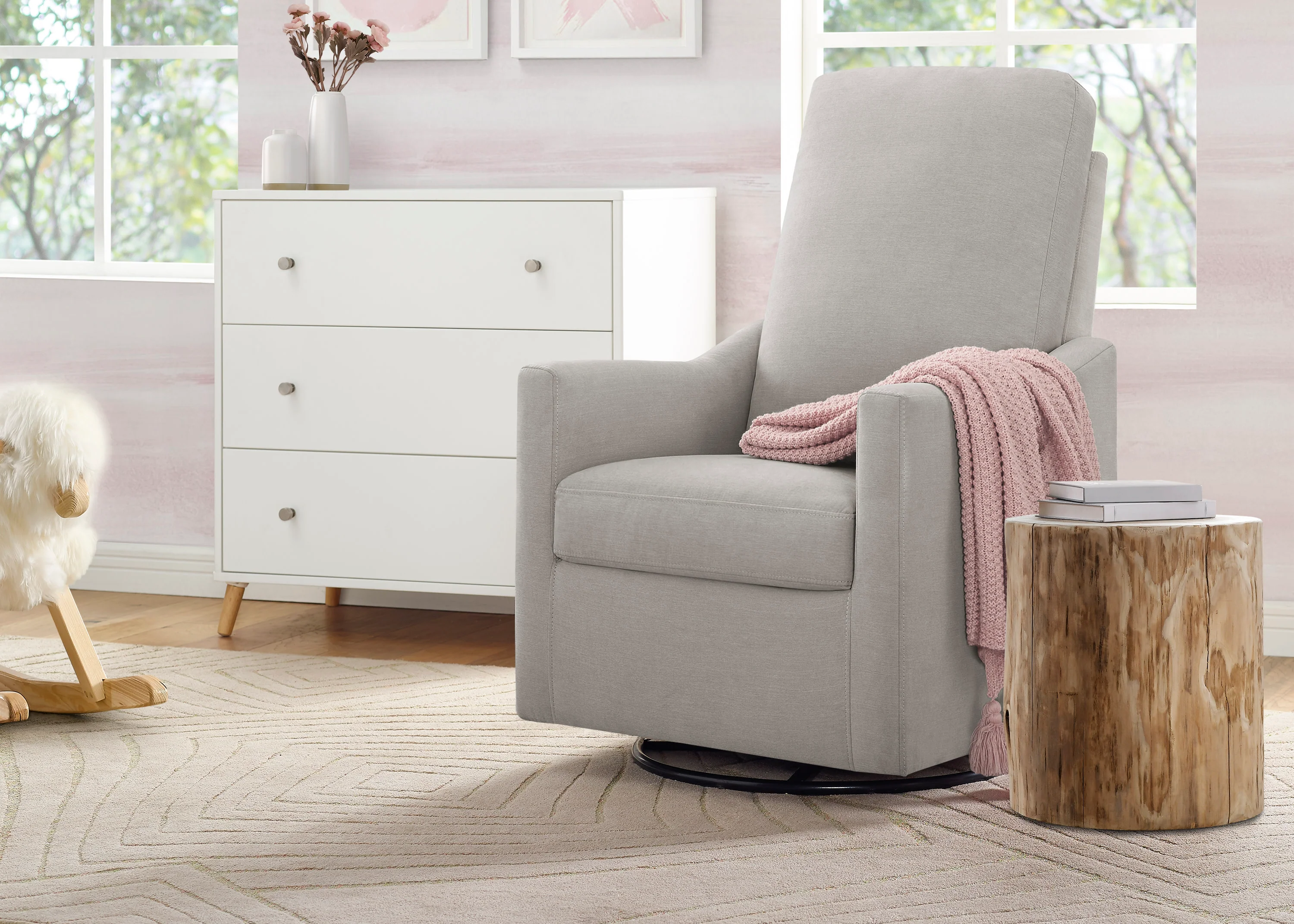 Andie Nursery Glider Swivel Chair with LiveSmart Fabric - Image 27