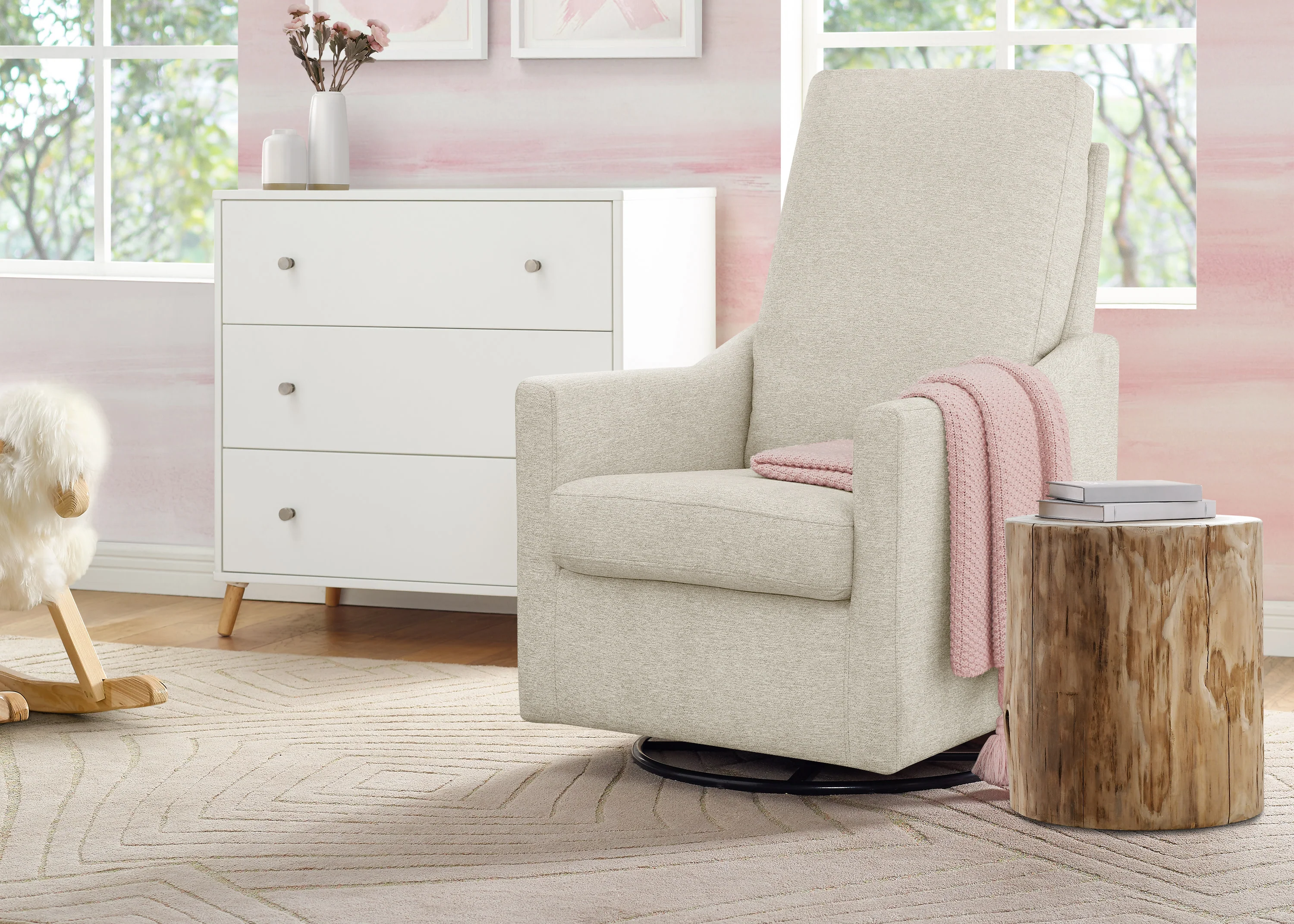Andie Nursery Glider Swivel Chair with LiveSmart Fabric - Image 33