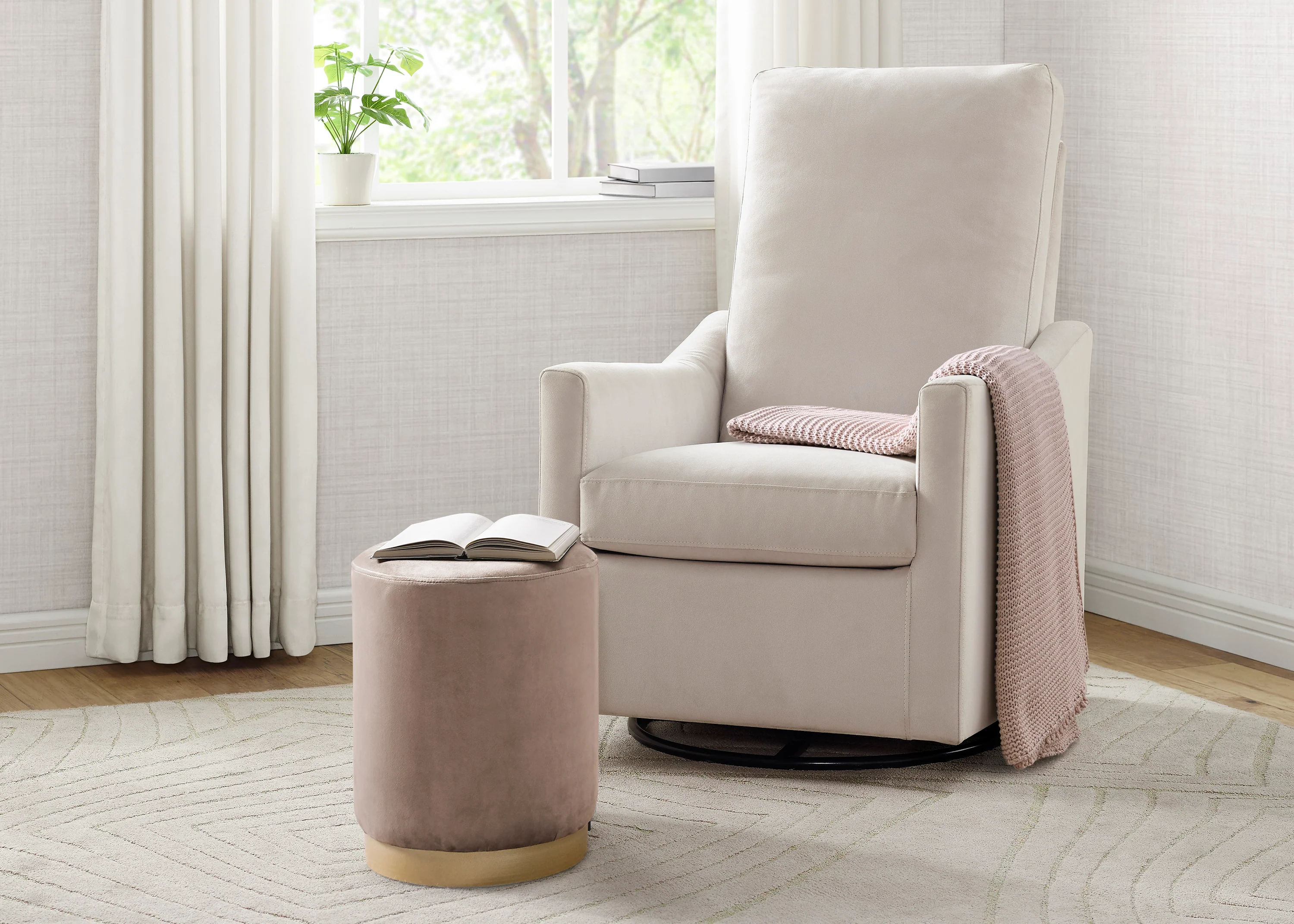 Andie Nursery Glider Swivel Chair with LiveSmart Fabric - Image 9