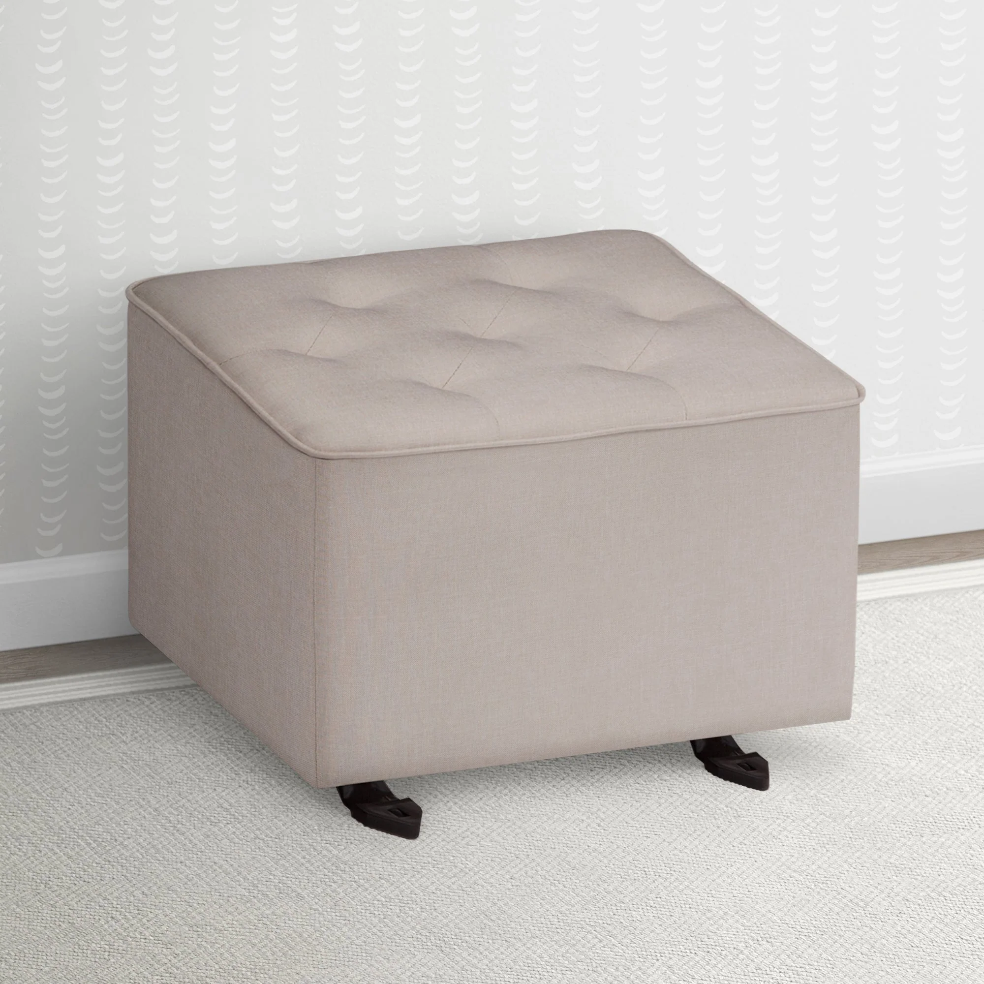 Emma Diamond Tufted Nursery Gliding Ottoman - Image 11