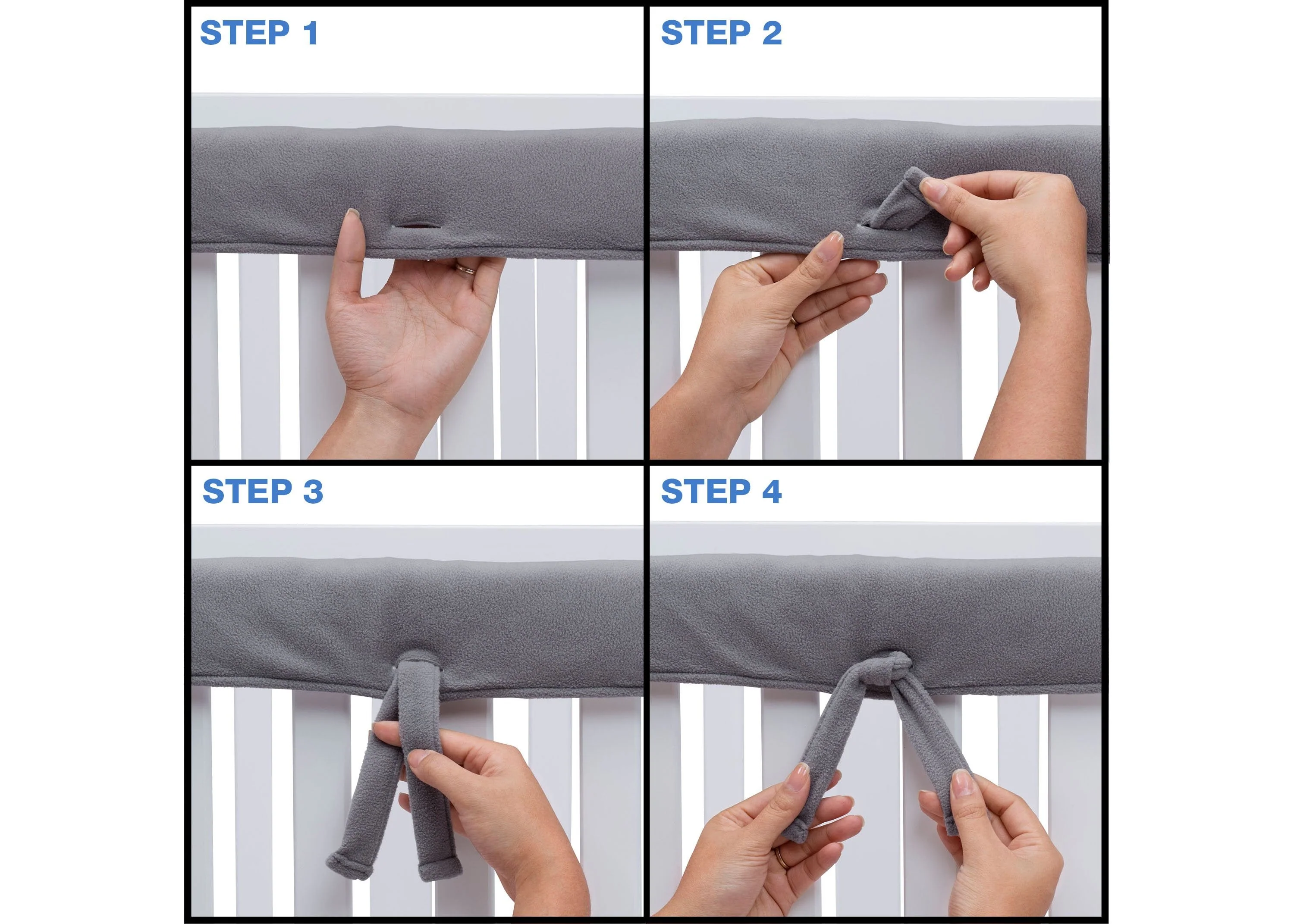 Waterproof Fleece Crib Rail Covers/Protectors for Short Side Rails, 2 Pack - Image 8