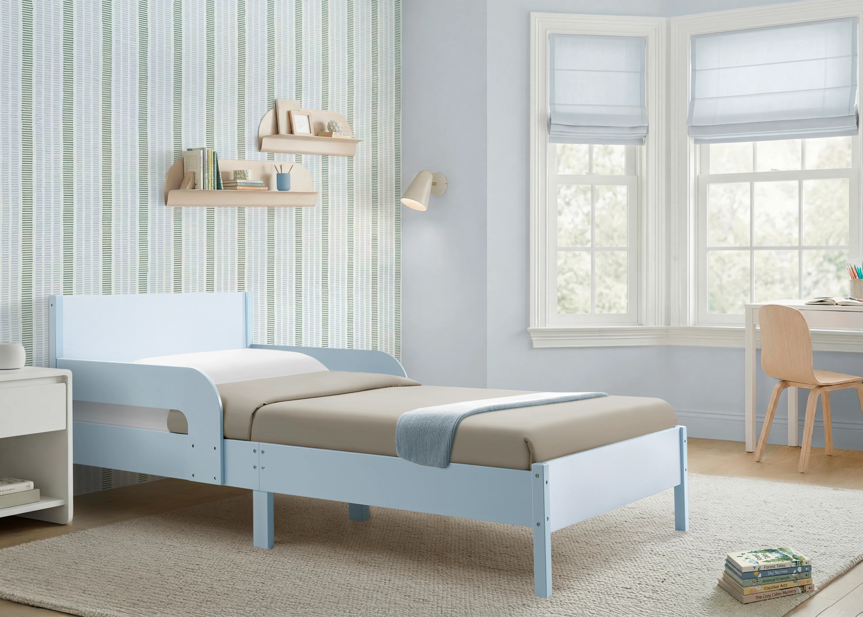 Cora Wood Twin Bed with Removable Guardrails