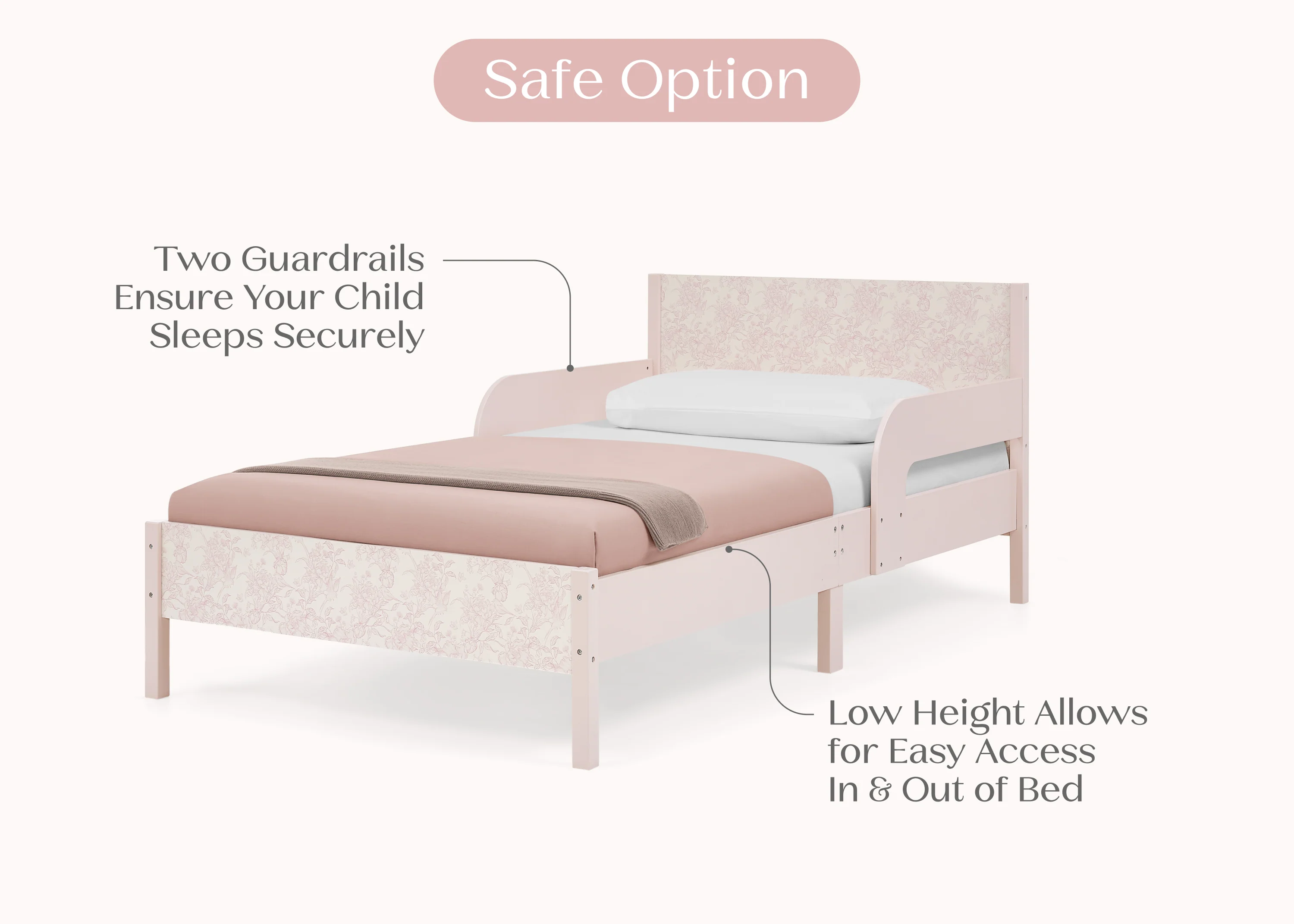 Cora Wood Twin Bed with Removable Guardrails - Image 30
