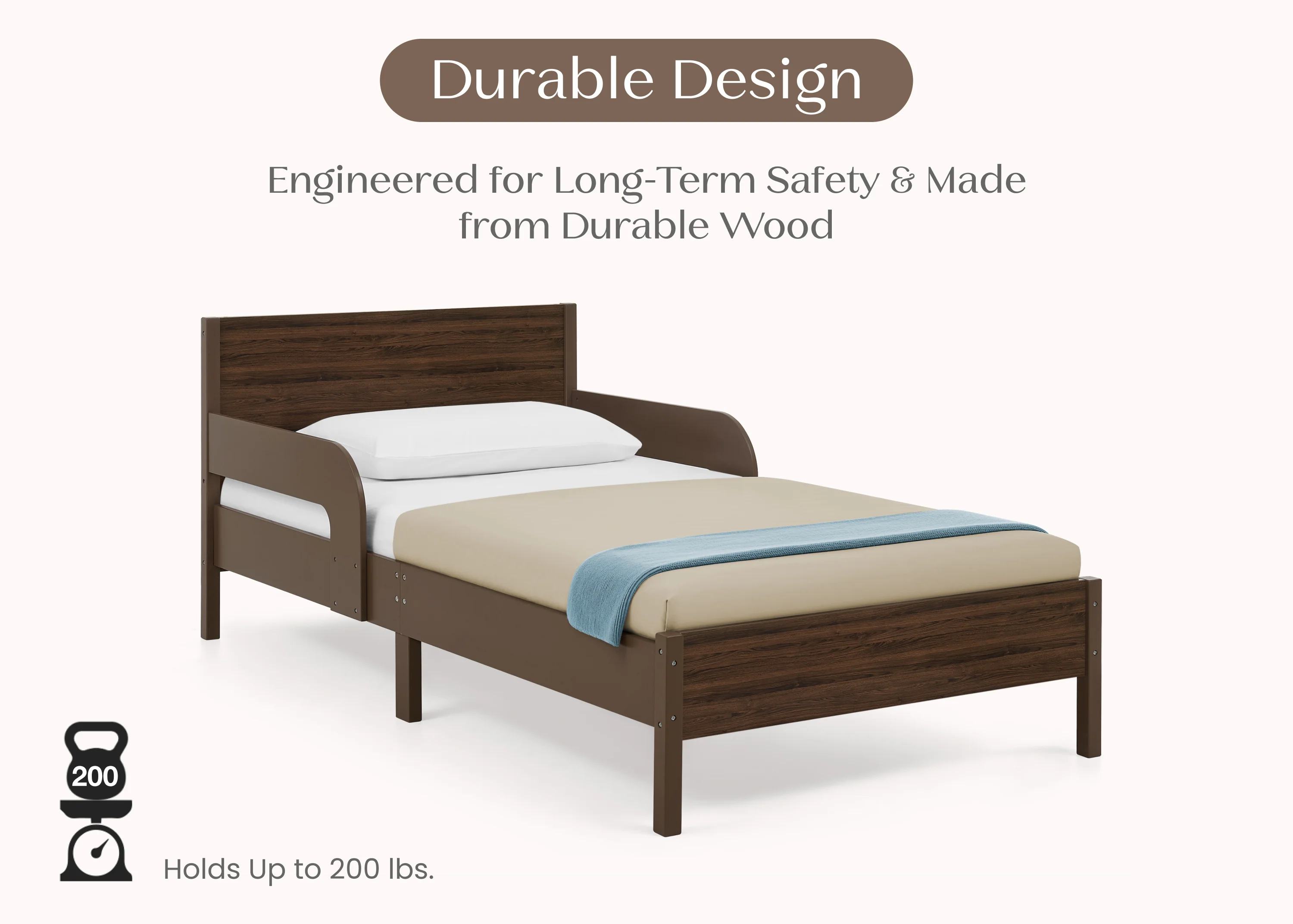 Cora Wood Twin Bed with Removable Guardrails - Image 45