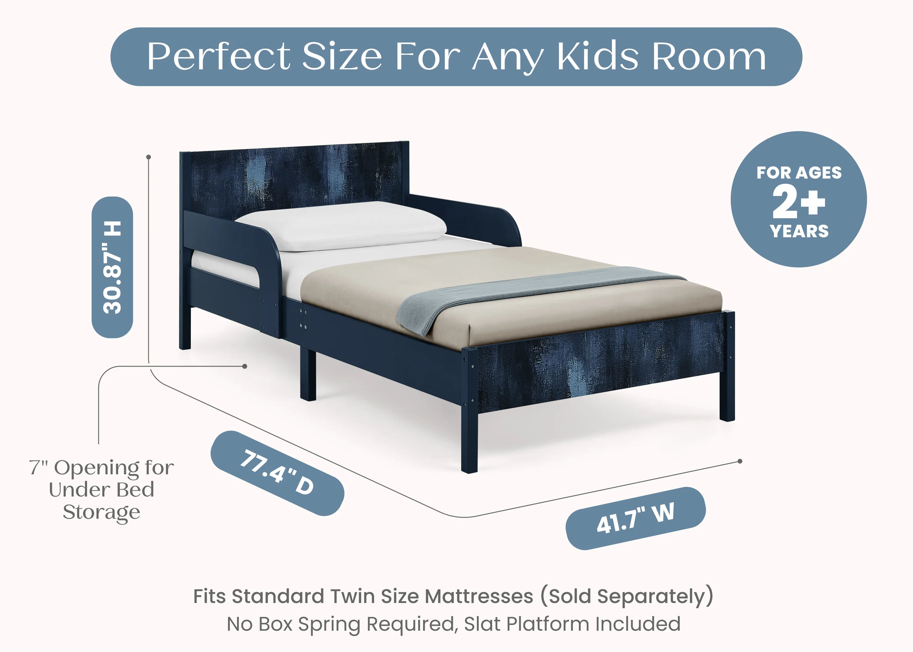 Cora Wood Twin Bed with Removable Guardrails - Image 57