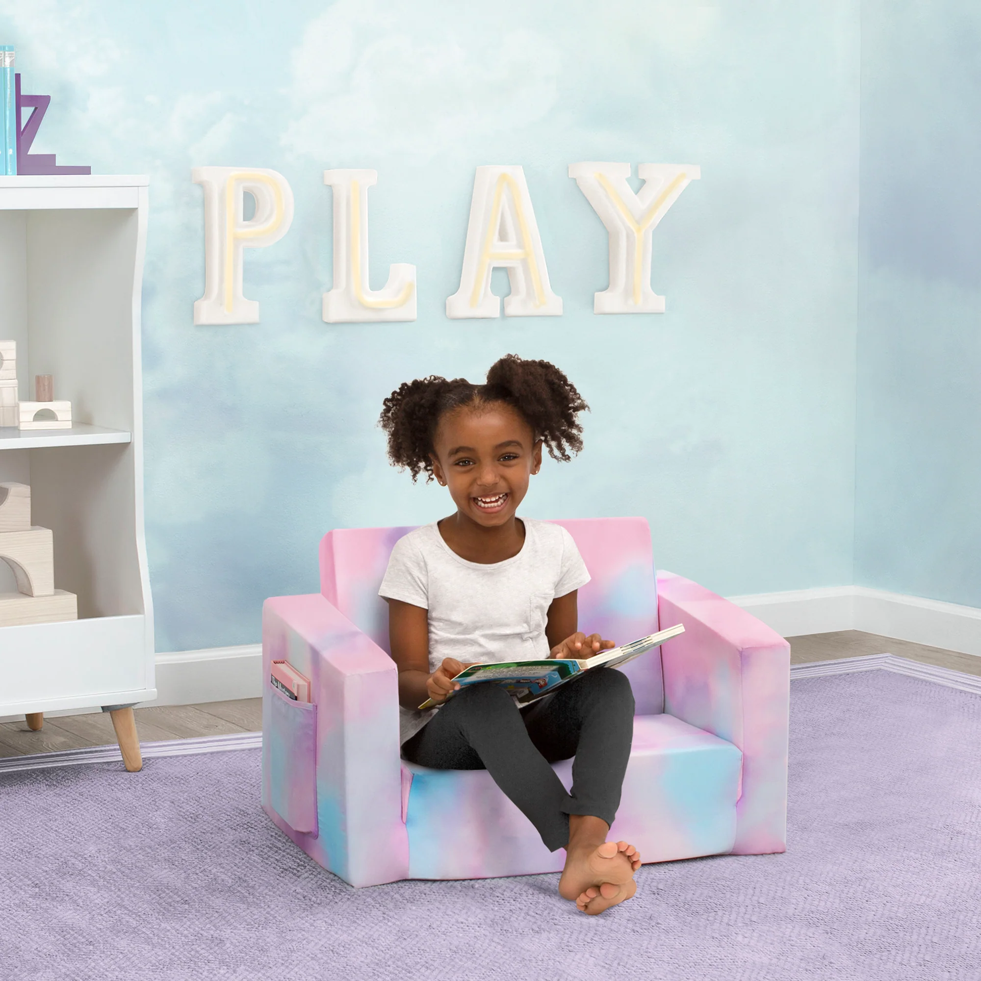 Cozee Flip-Out Chair - 2-in-1 Convertible Chair to Lounger for Kids - Image 9
