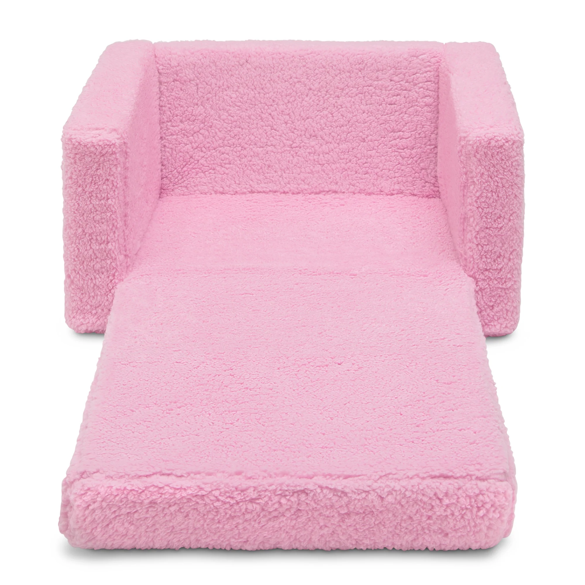 Cozee Flip-Out Sherpa 2-in-1 Convertible Chair to Lounger for Kids - Image 11