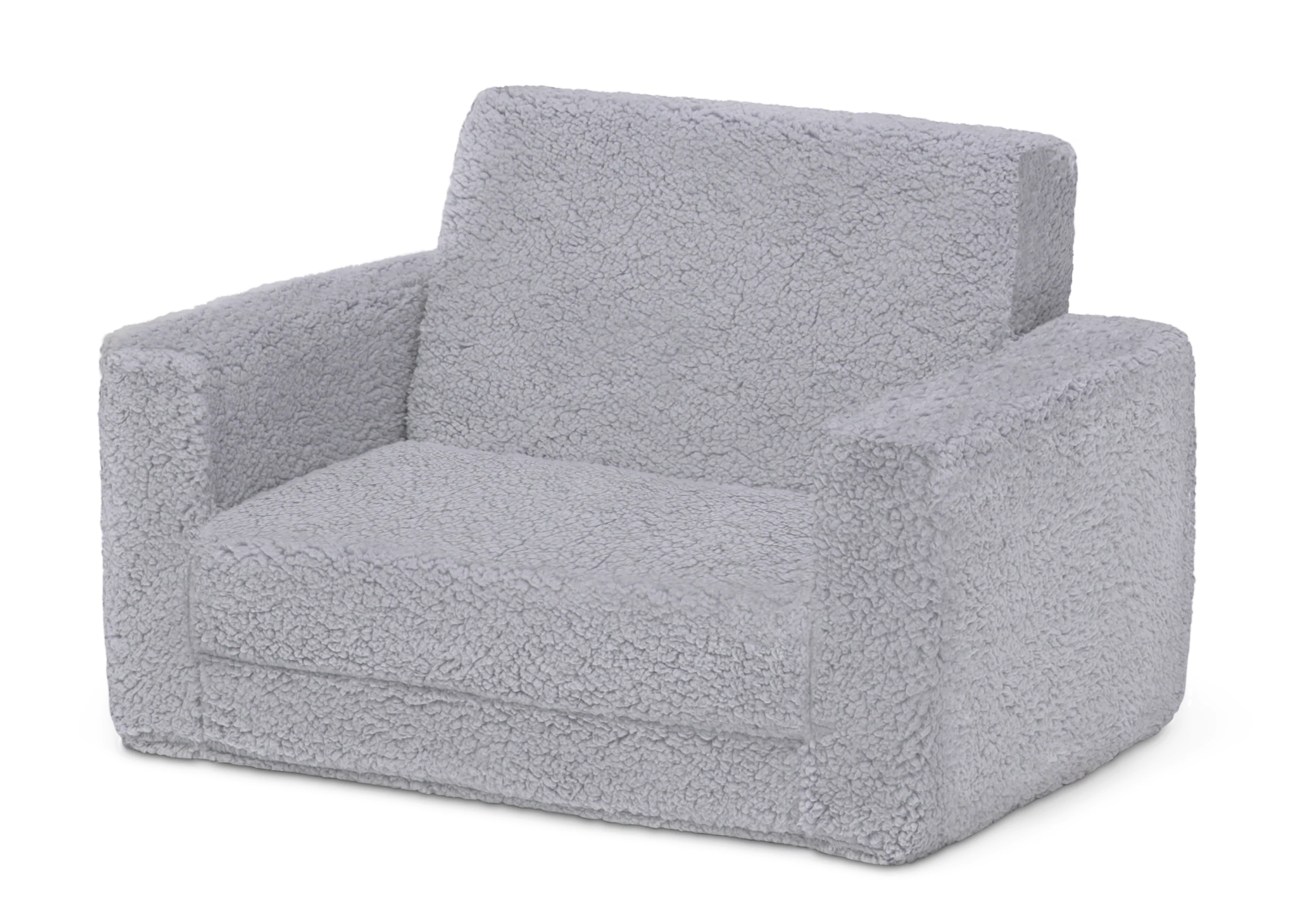 Cozee Flip-Out Sherpa 2-in-1 Convertible Chair to Lounger for Kids - Image 4