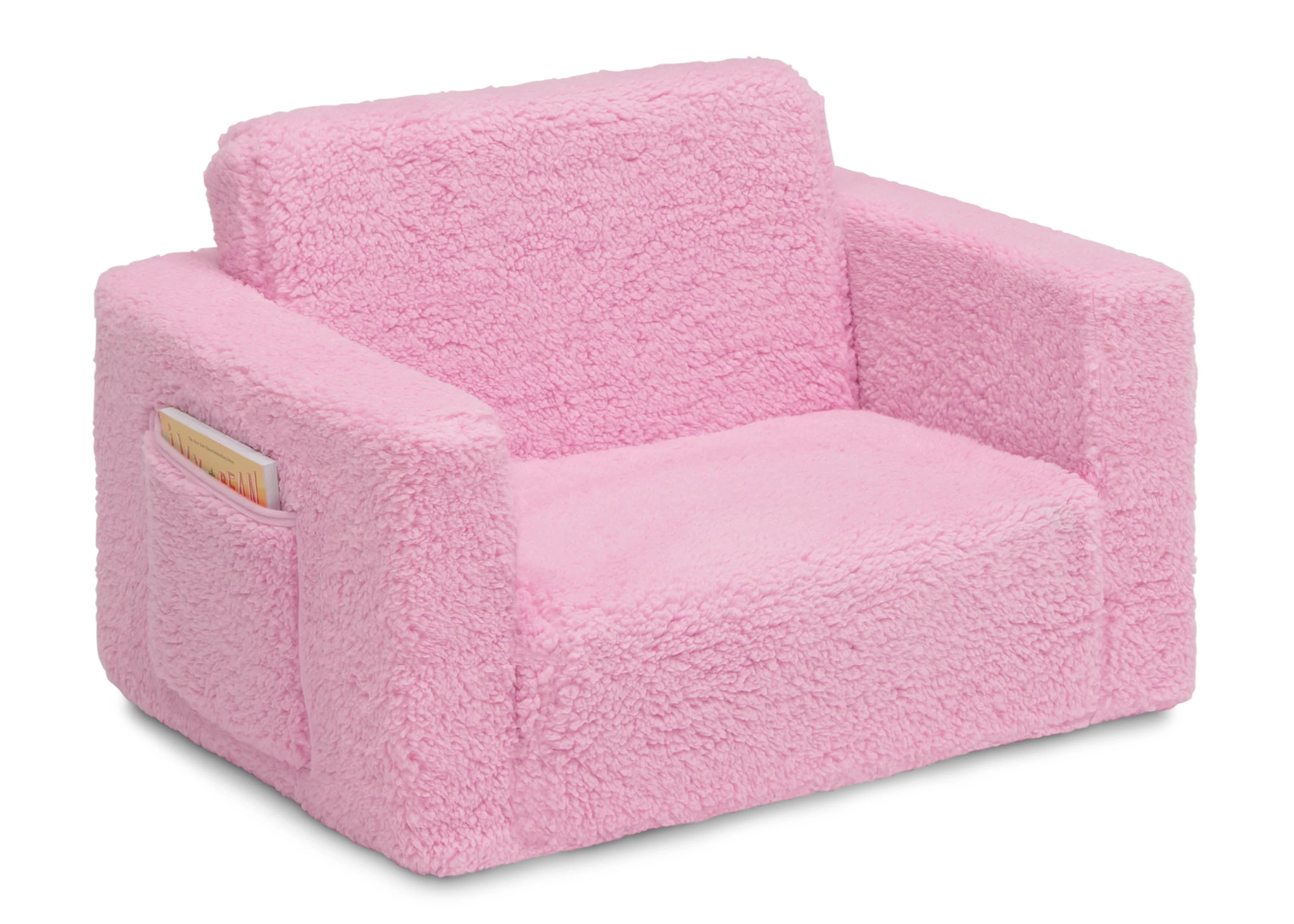 Cozee Flip-Out Sherpa 2-in-1 Convertible Chair to Lounger for Kids - Image 9