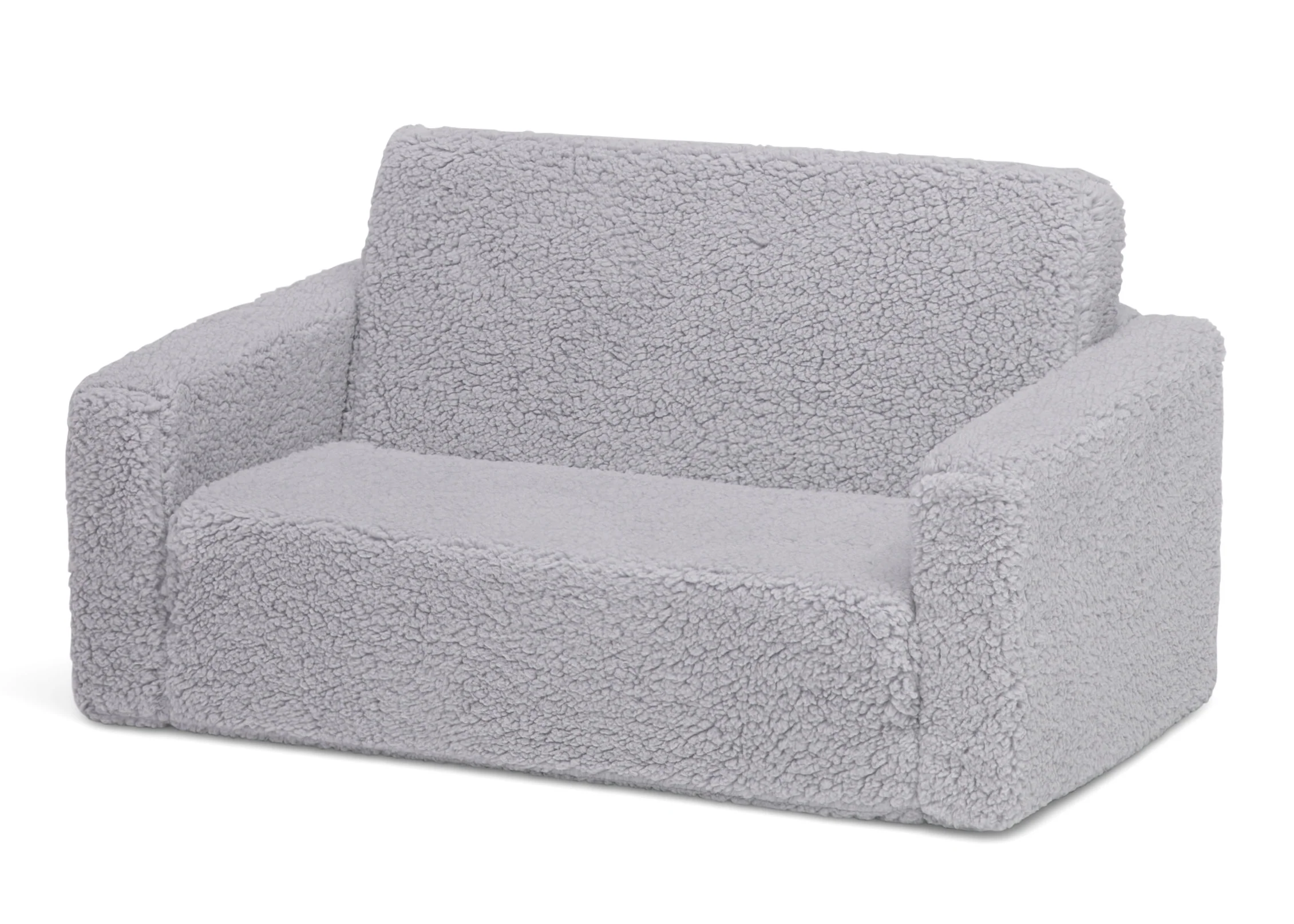 Cozee Flip-Out Sherpa 2-in-1 Convertible Sofa to Lounger for Kids - Image 4
