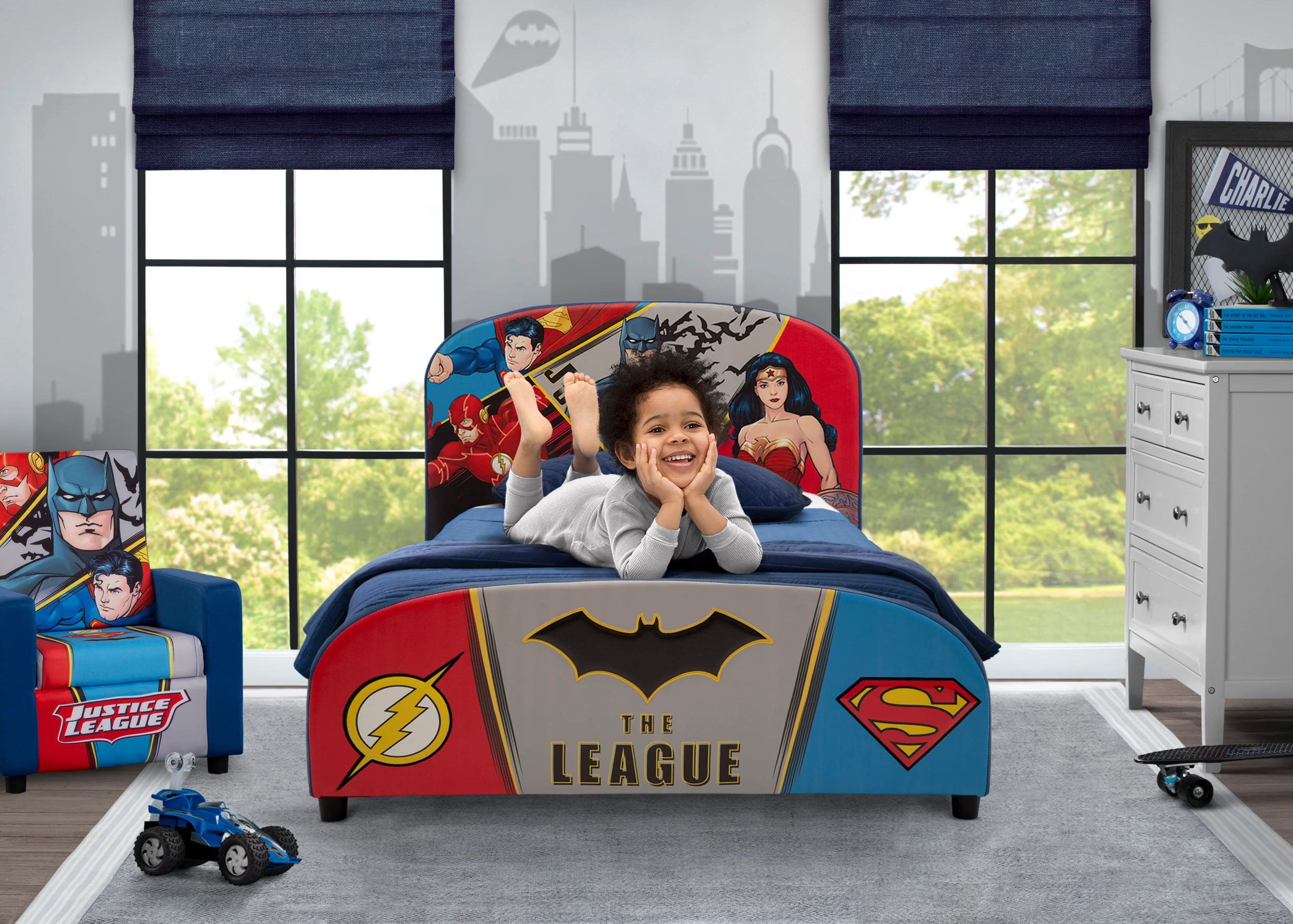 DC Comics Justice League Upholstered Twin Bed - Image 3