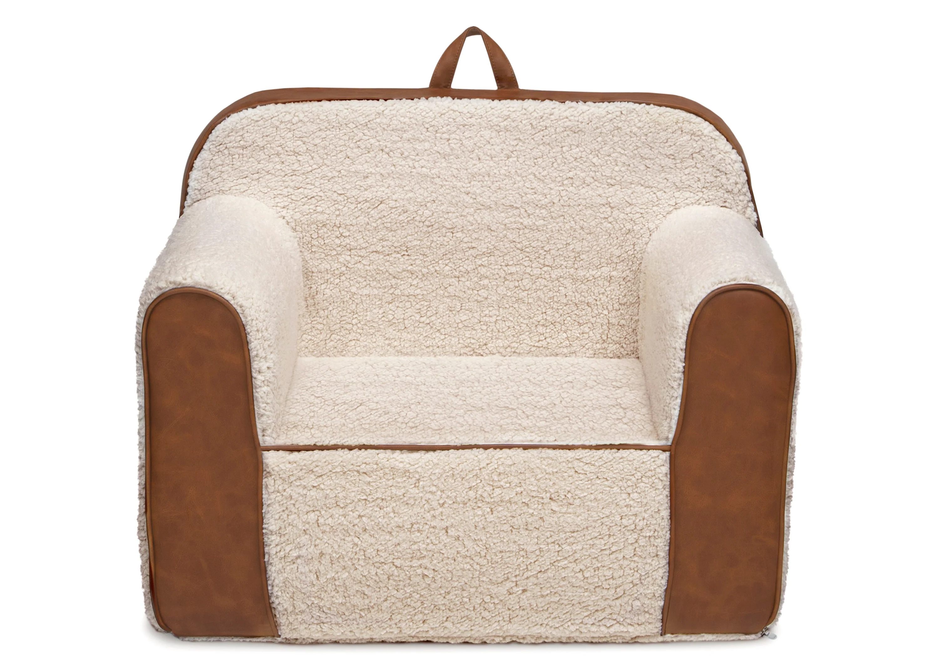 Cozee Sherpa and Faux Leather Chair for Kids - Image 2