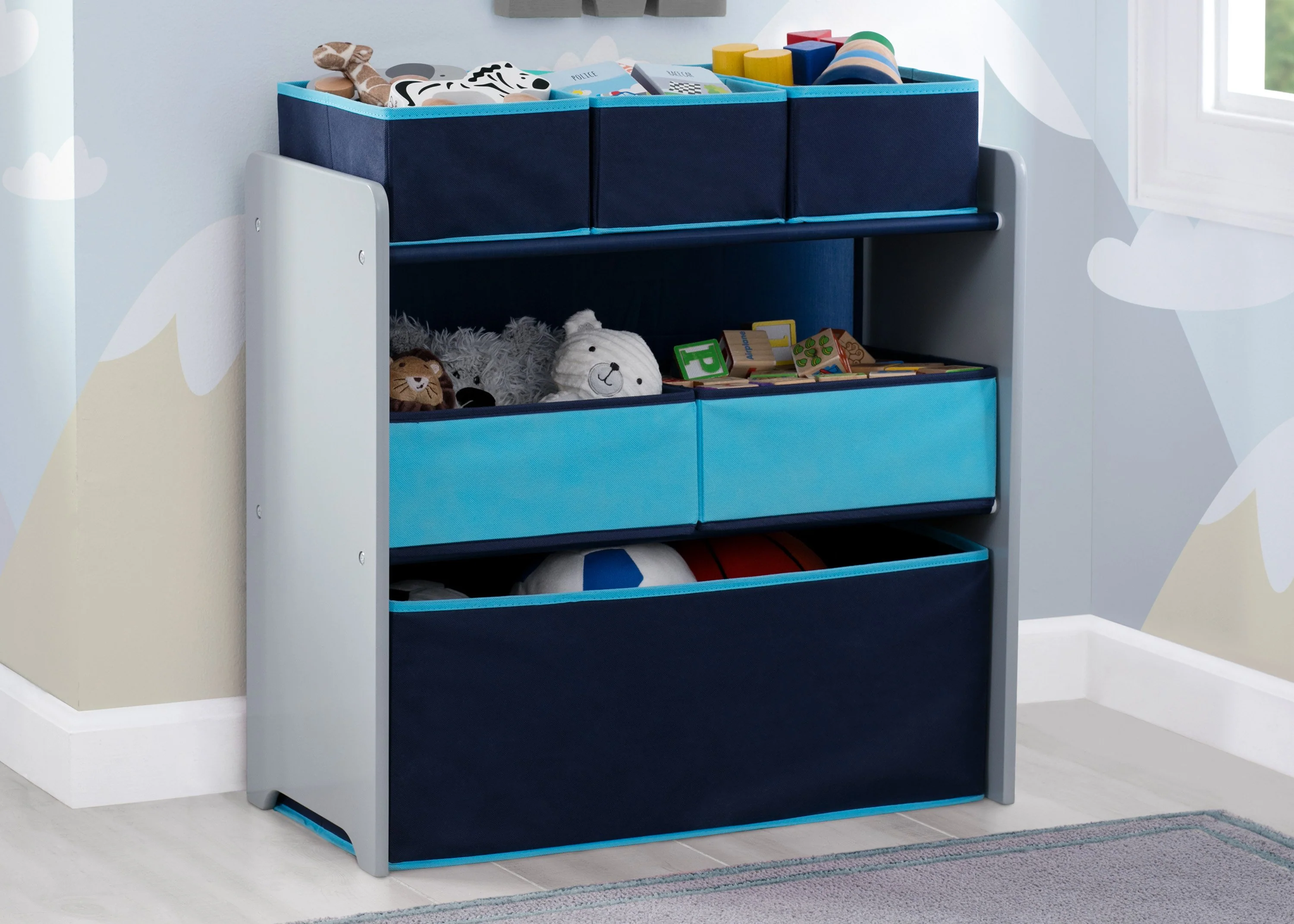 Design and Store 6 Bin Toy Organizer