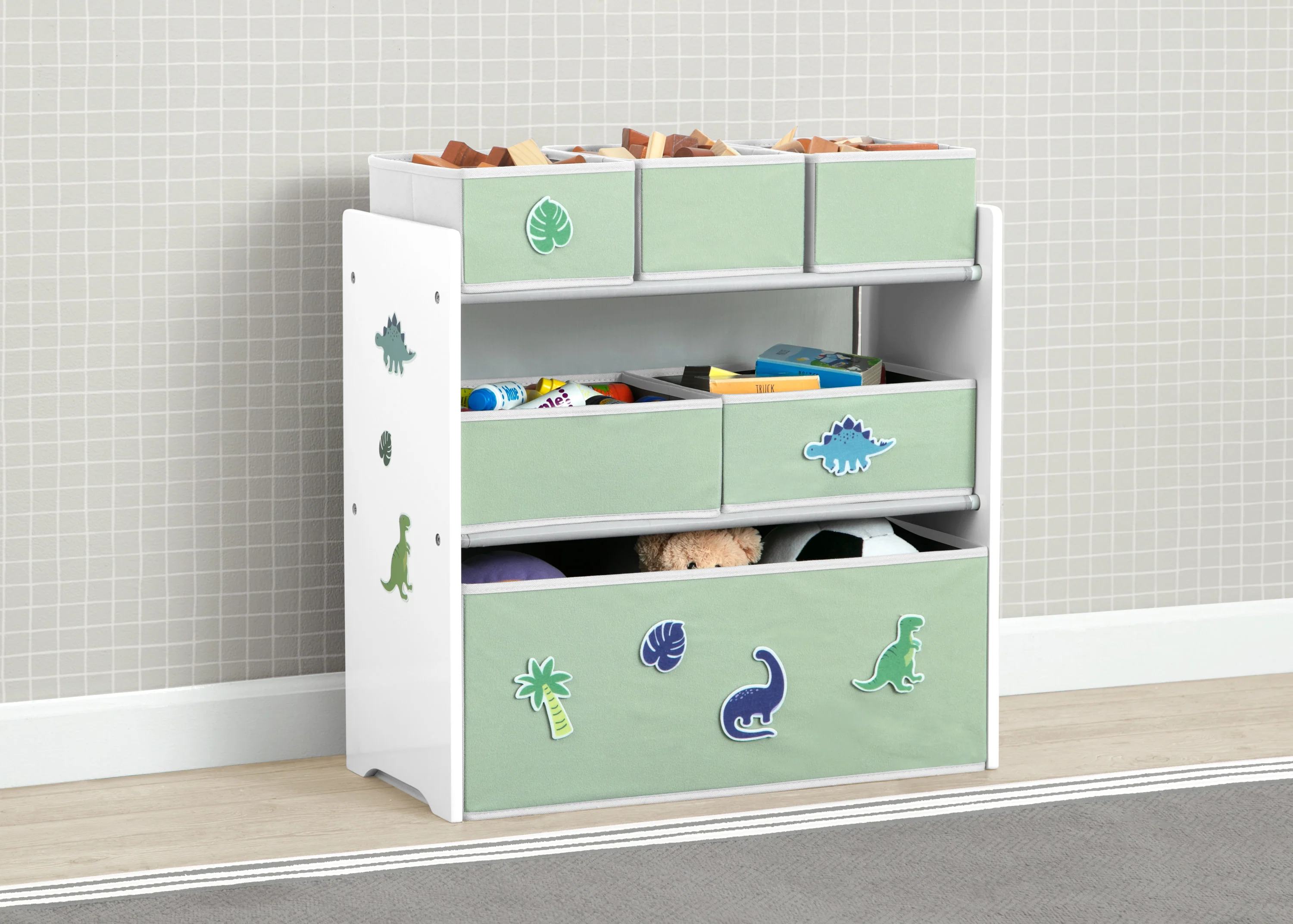 Design & Store 6 Bin Toy Storage Organizer with Interchangeable Patches - Image 3