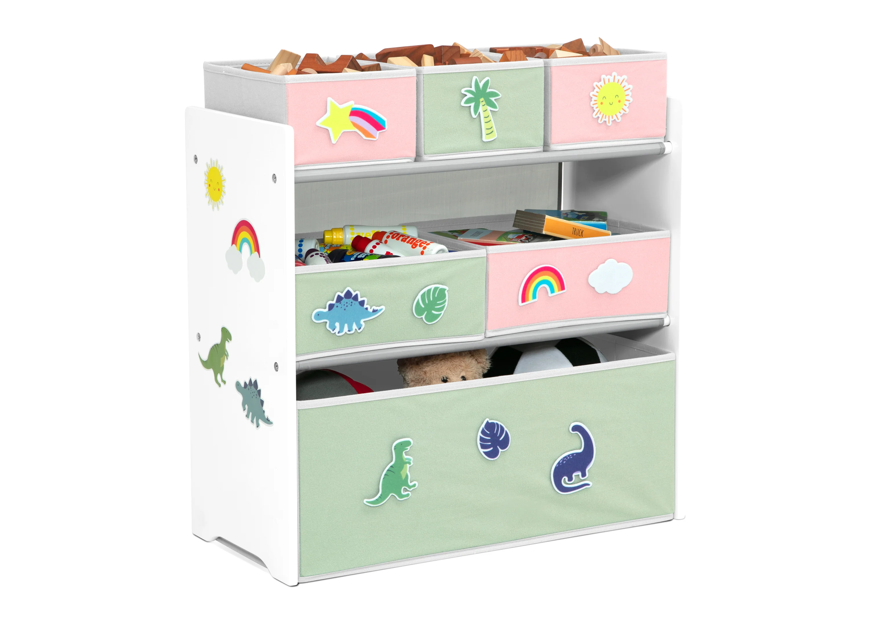 Design & Store 6 Bin Toy Storage Organizer with Interchangeable Patches - Image 4
