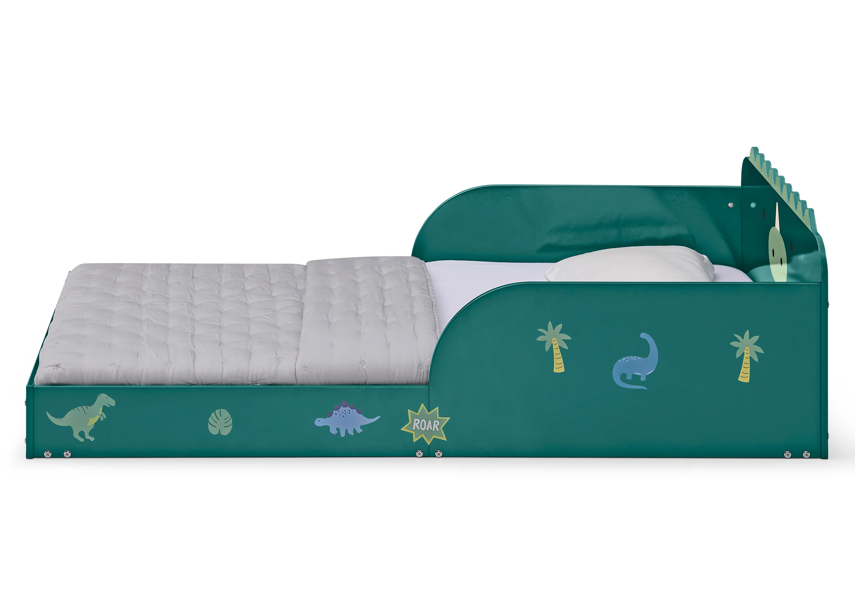 Dino Wood Floor Toddler Bed with Reusable Stickers - Image 11