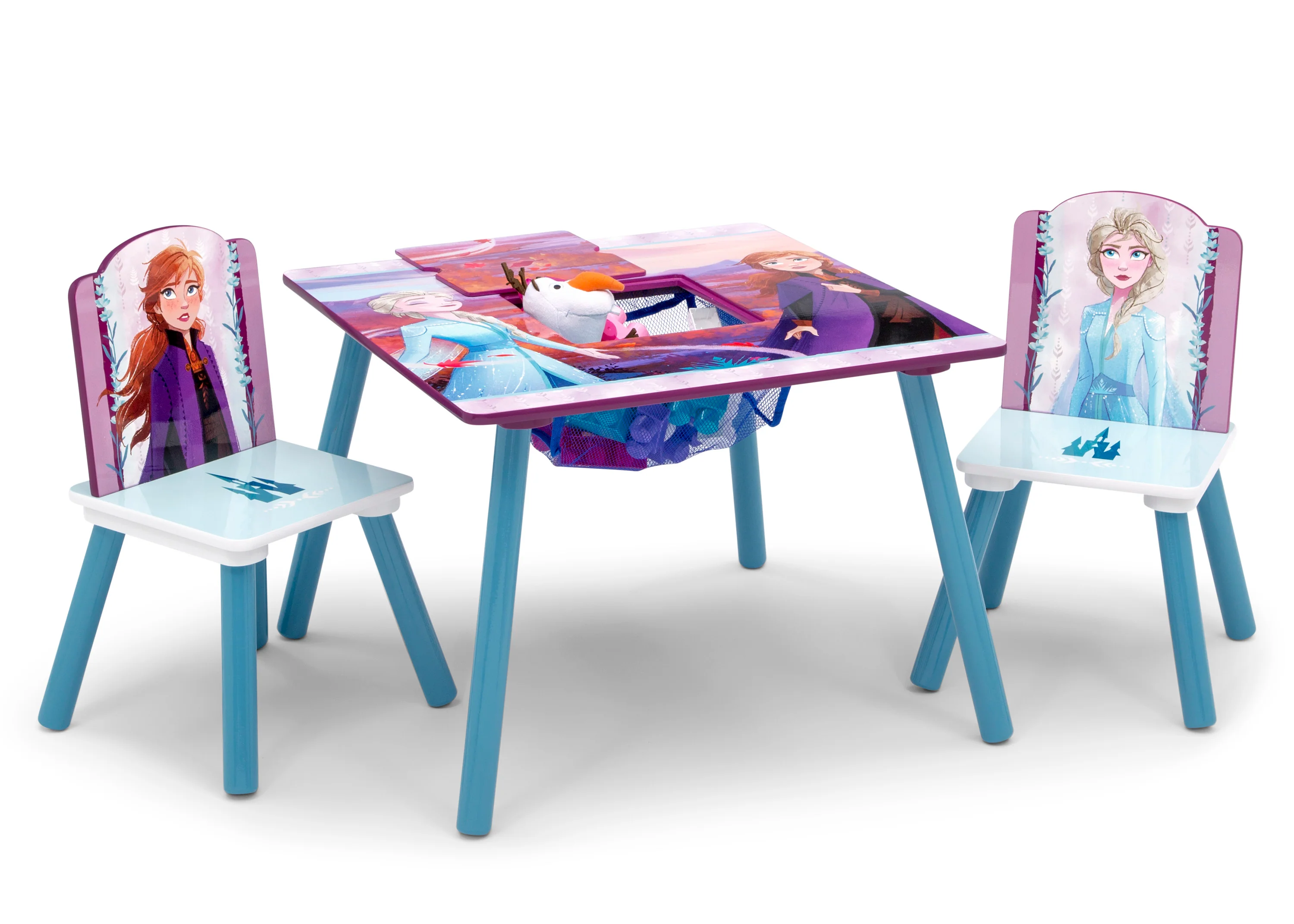 Frozen 4-Piece Playroom Set - Includes Table with 2 Chairs and Deluxe Toy Box - Image 2