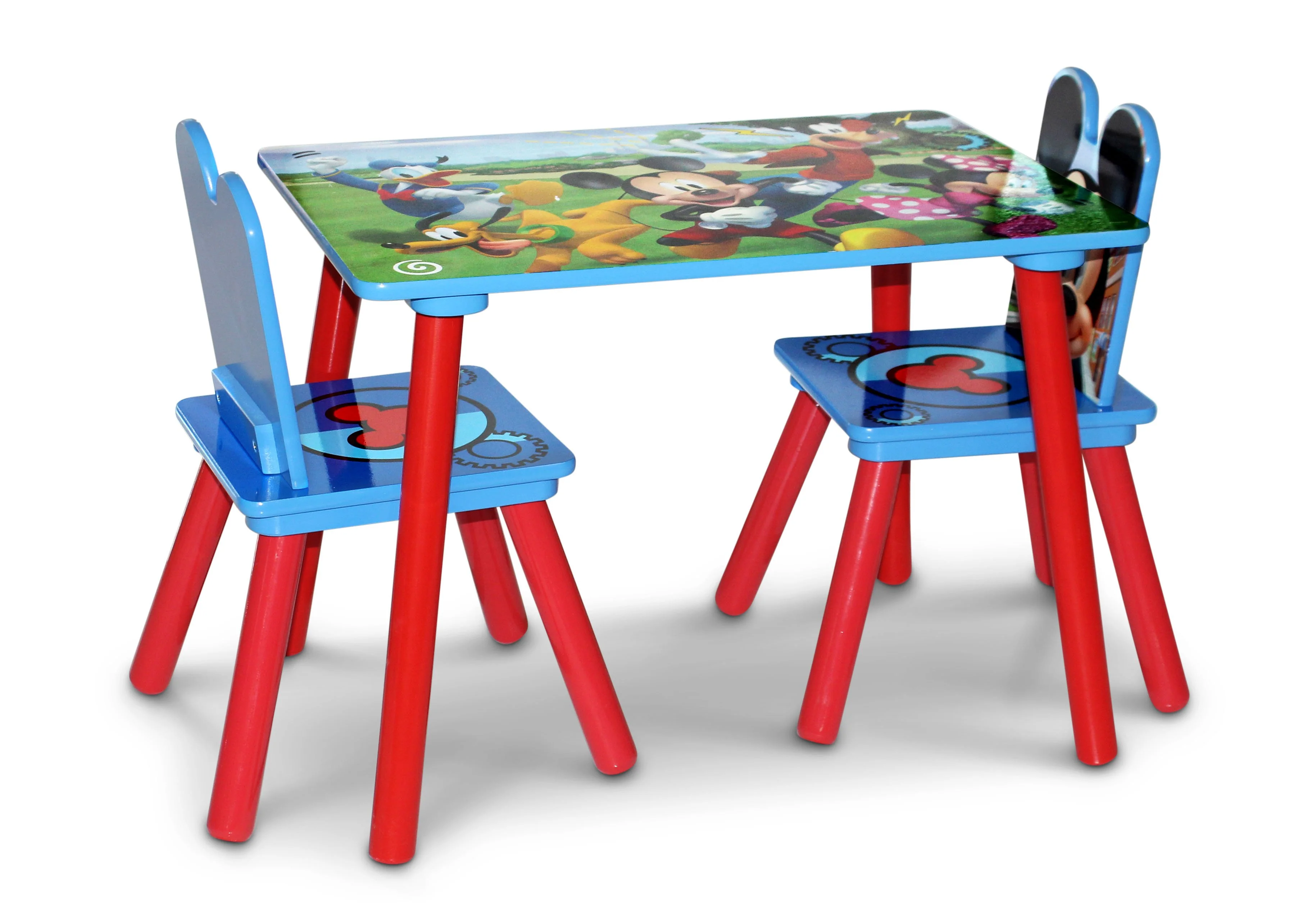 Mickey Mouse 4-Piece Playroom Solution  – Set Includes Table and 2 Chairs and 6-Bin Toy Organizer - Image 4