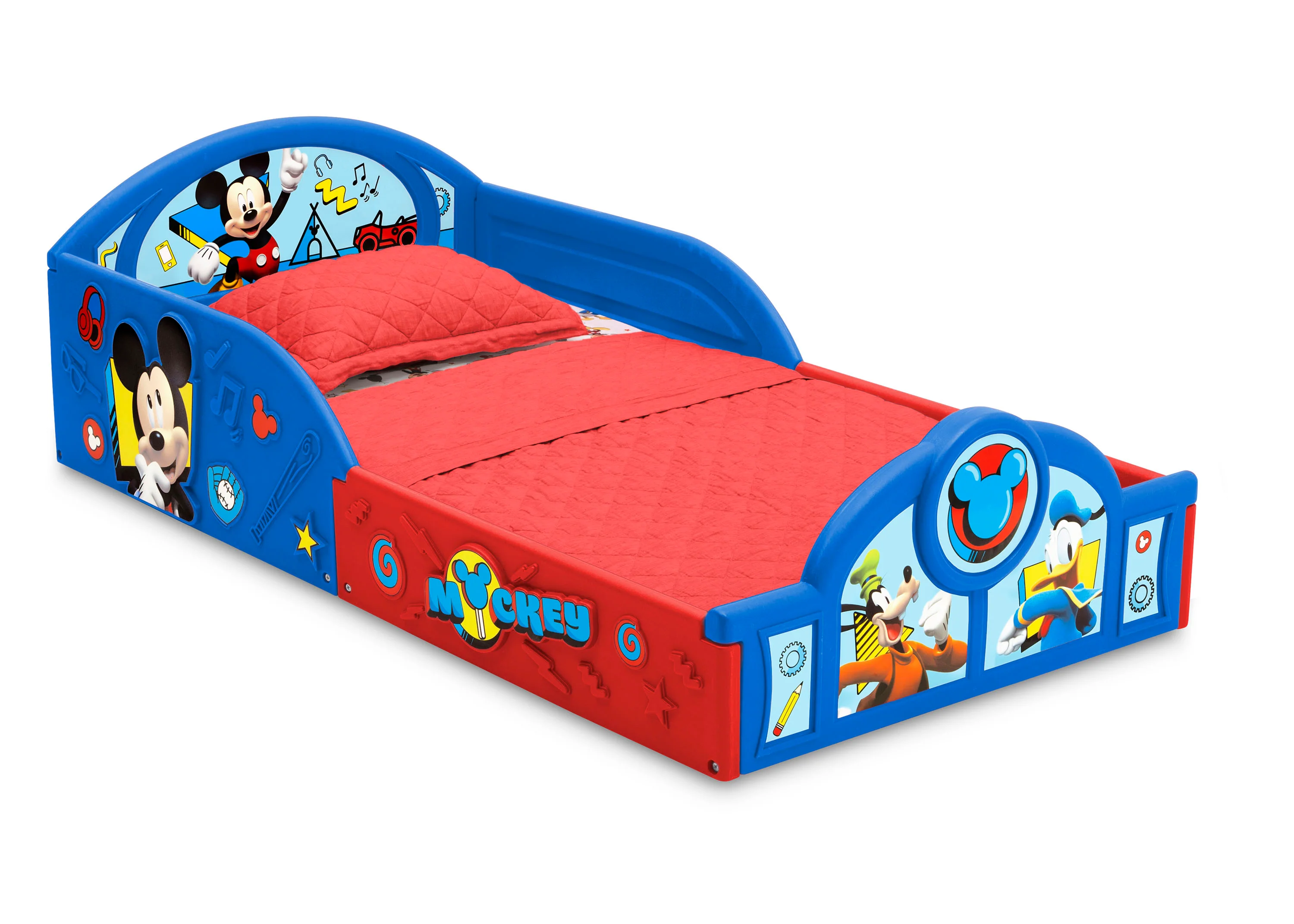 Disney Mickey Mouse 5-Piece Toddler Bedroom Set - Includes Toddler Sleep and Play Bed, Table with 2 Chairs and 6 Bin Design and Store Toy Organizer - Image 2