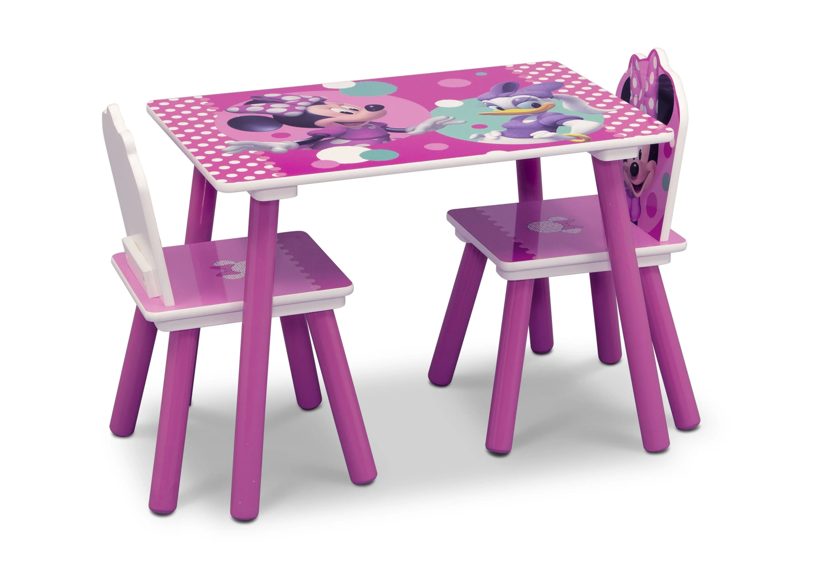 Minnie Mouse 4-Piece Playroom Solution – Set Includes Table and 2 Chairs and 6-Bin Toy Organizer - Image 3