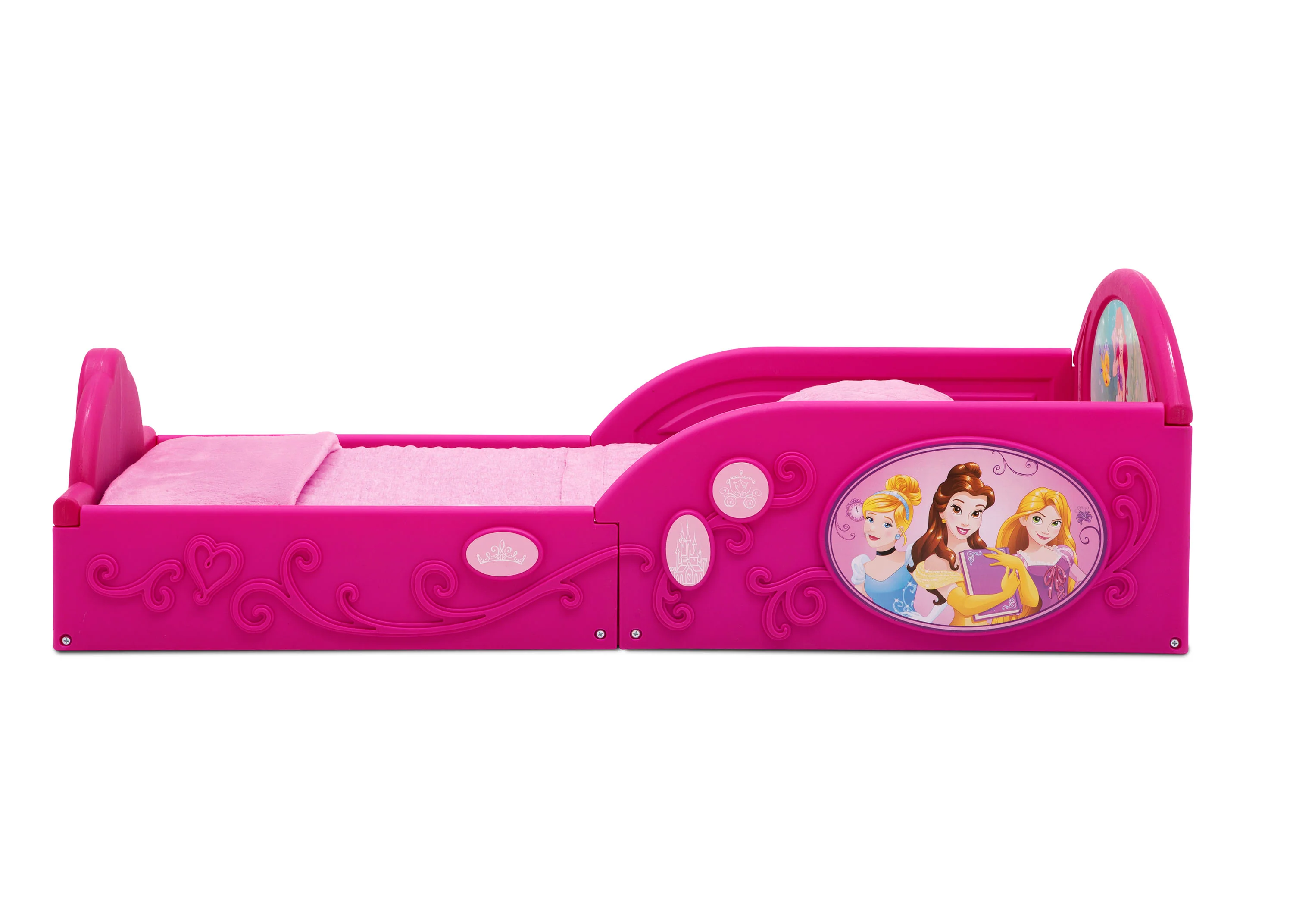 Disney Princess 4-Piece Room-in-a-Box Bedroom Set - Includes Toddler Bed, Toy Bin & Desk with Chair - Image 3