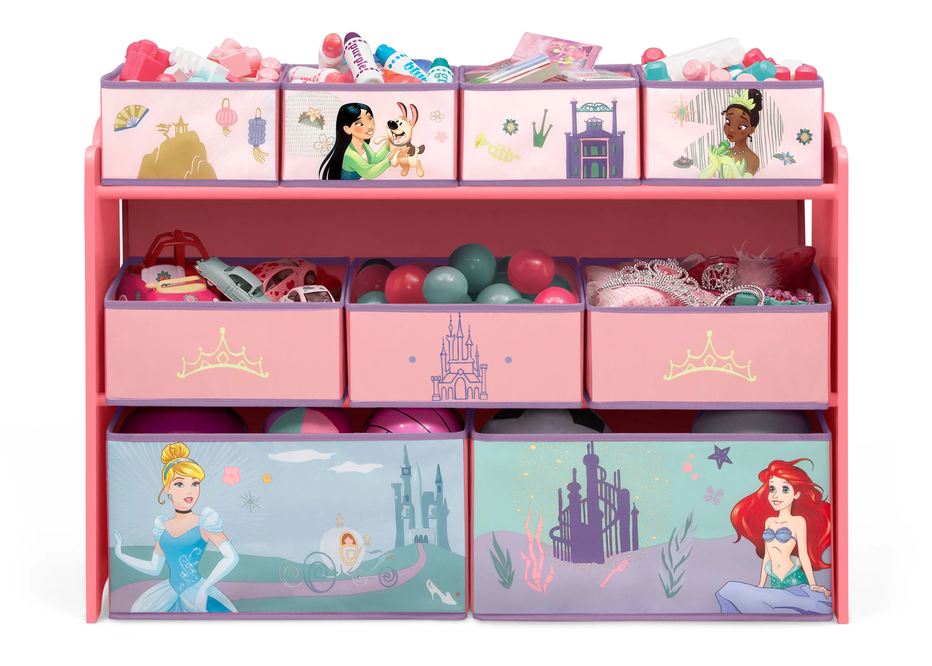 Princess Deluxe 9 Bin Design and Store Toy Organizer - Image 3