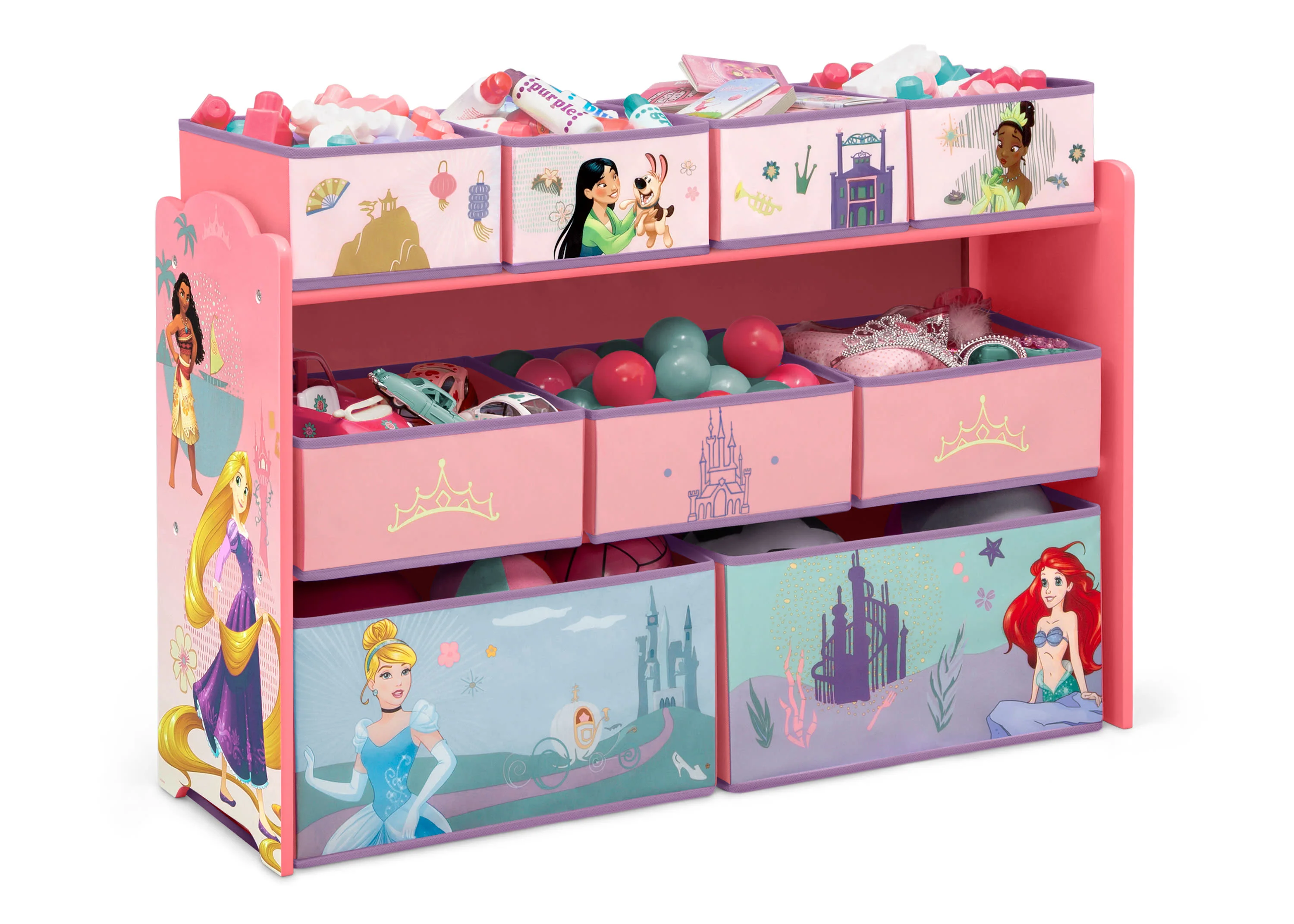 Princess Deluxe 9 Bin Design and Store Toy Organizer - Image 4