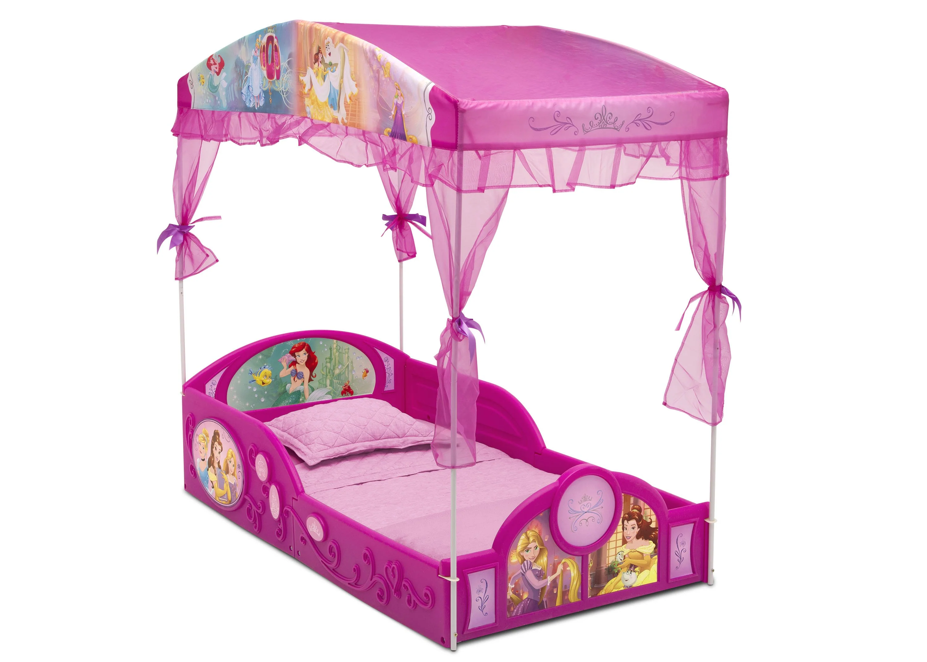 Disney Princess Plastic Sleep and Play Toddler Bed with Canopy by Delta Children - Image 2